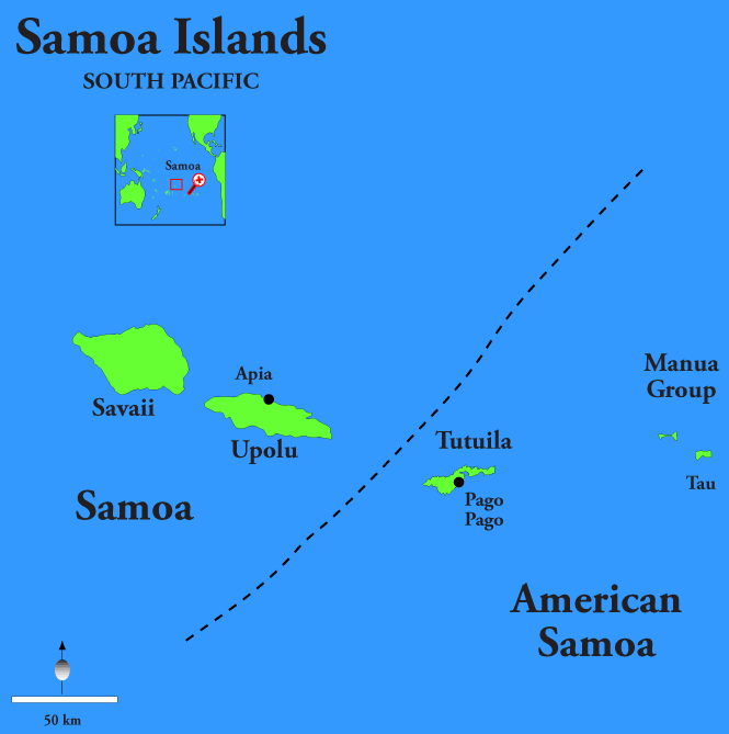 Map of american Samoa