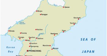 Map of North Korea North Korea Map with flag