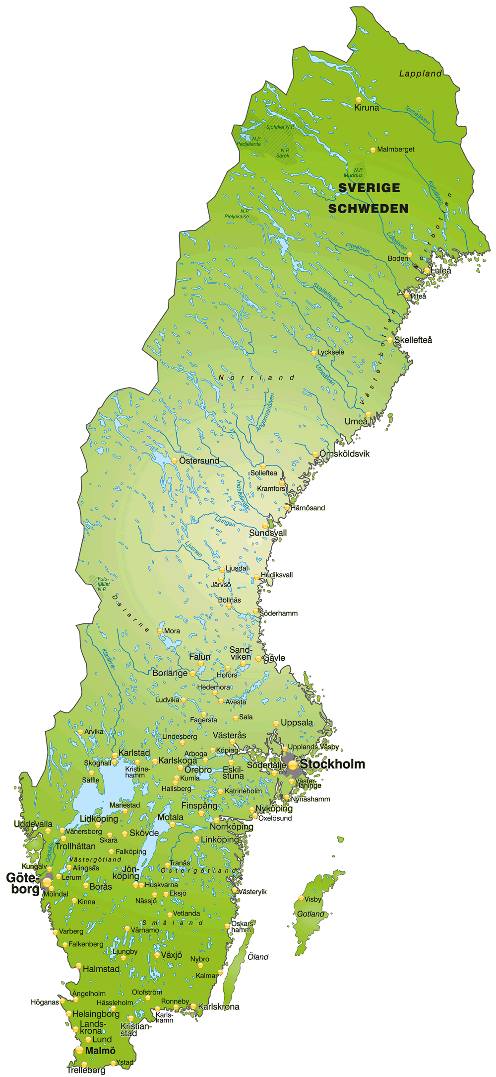 Sweden Map - Guide of the World