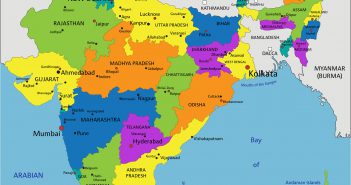 India Map Colorful India Political Map