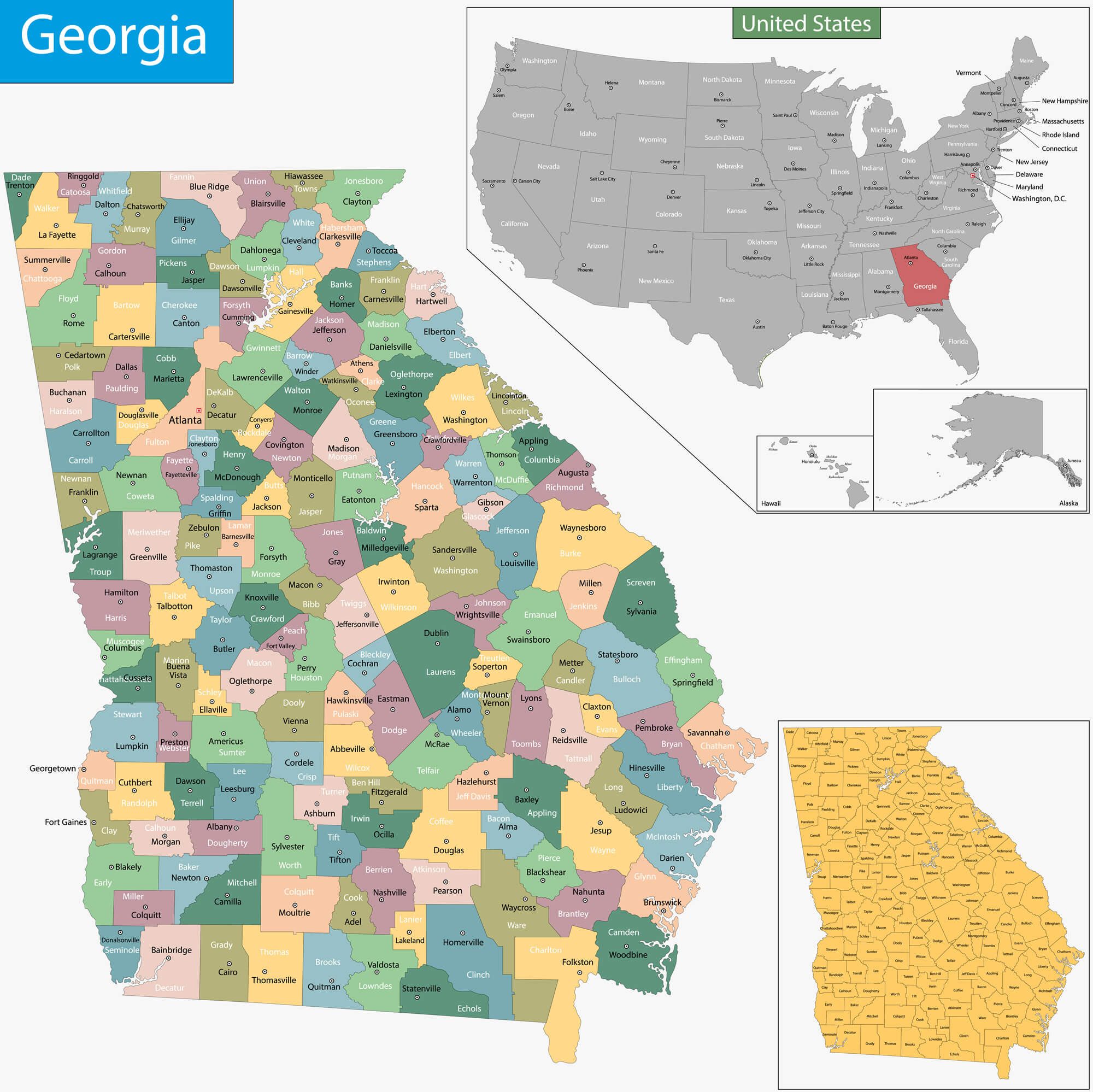 Georgia Map Guide Of The World