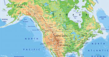 Physical Map of North America north america physical map