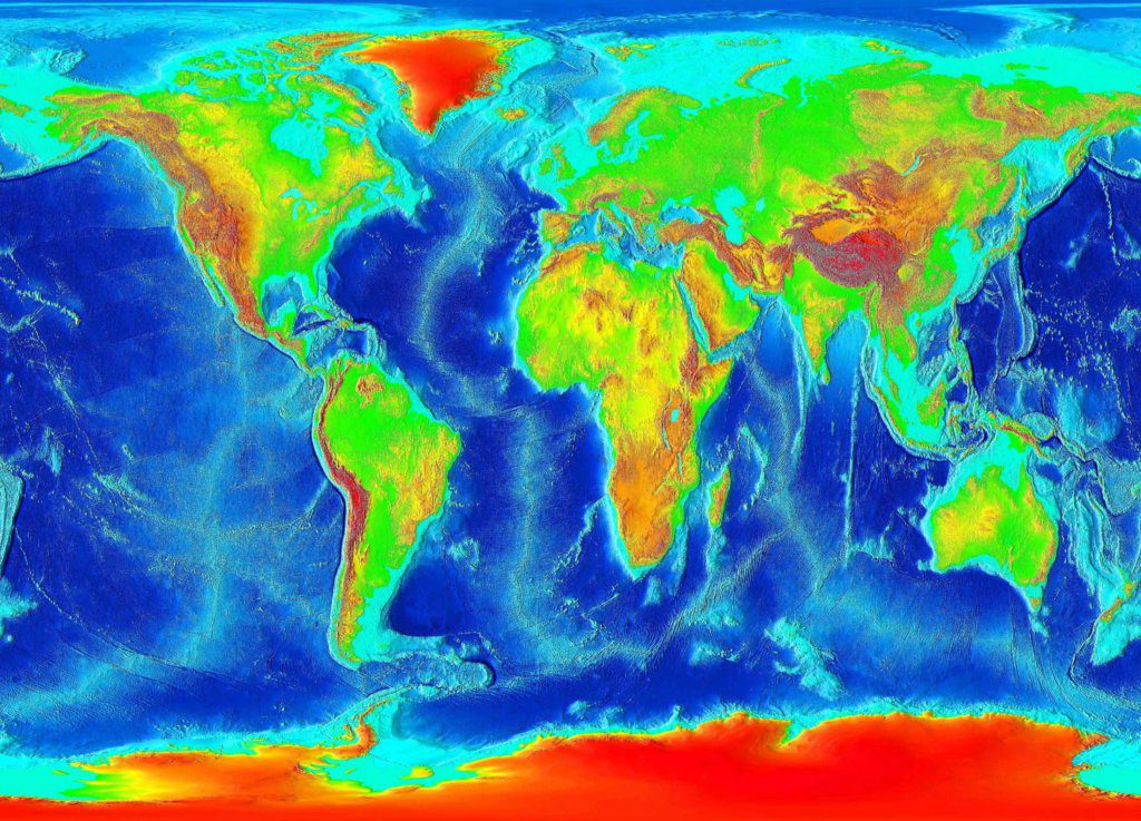 World Elevation Map Guide Of The World