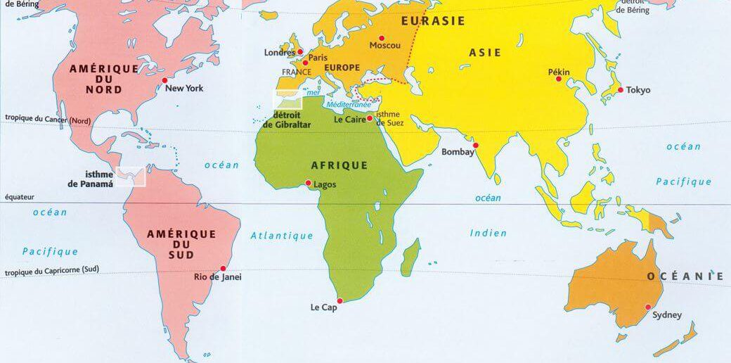 World Map Continents Guide Of The World