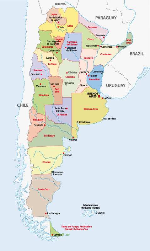 Administrative Map of Argentina