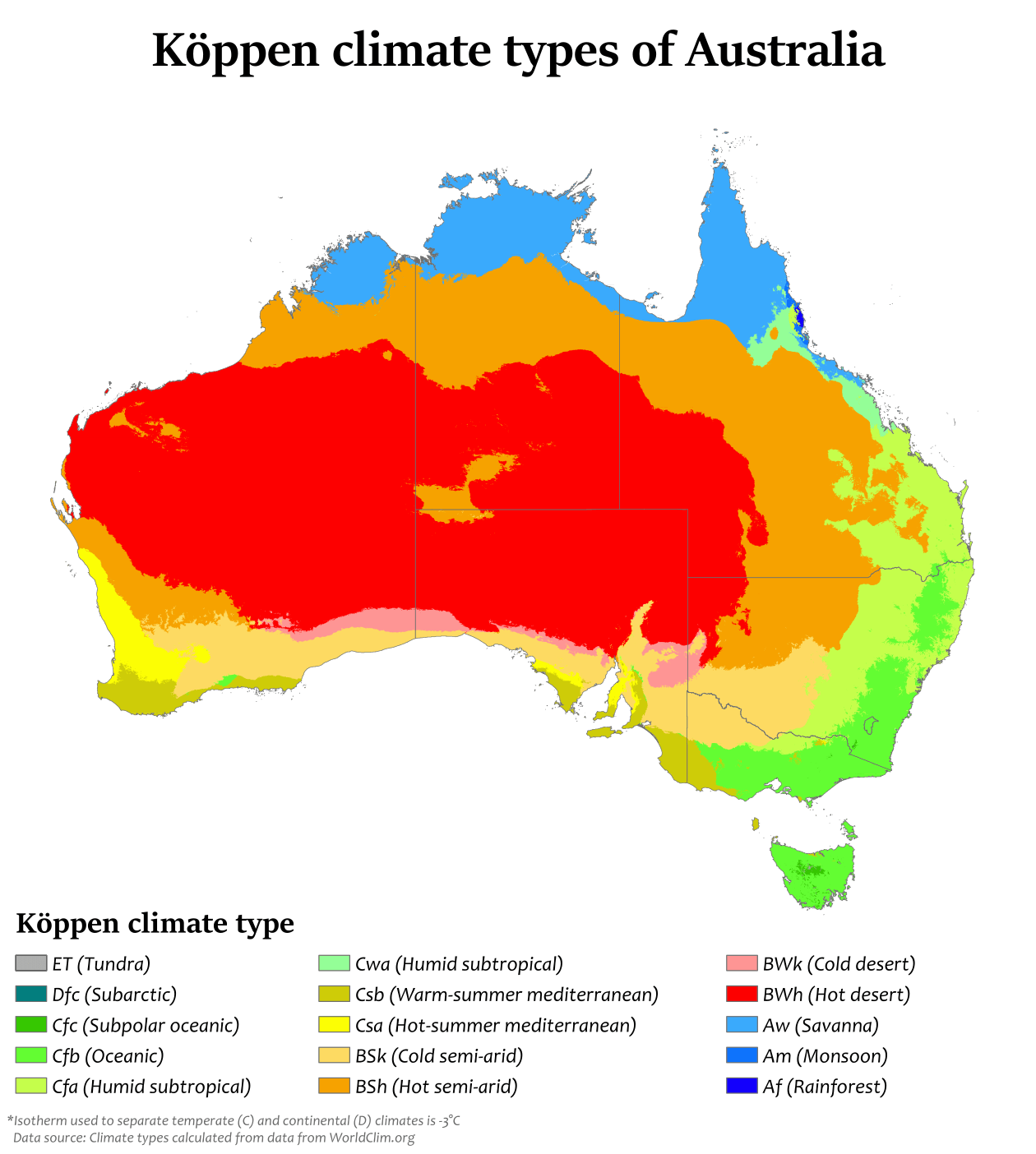 High detailed Australia physical map