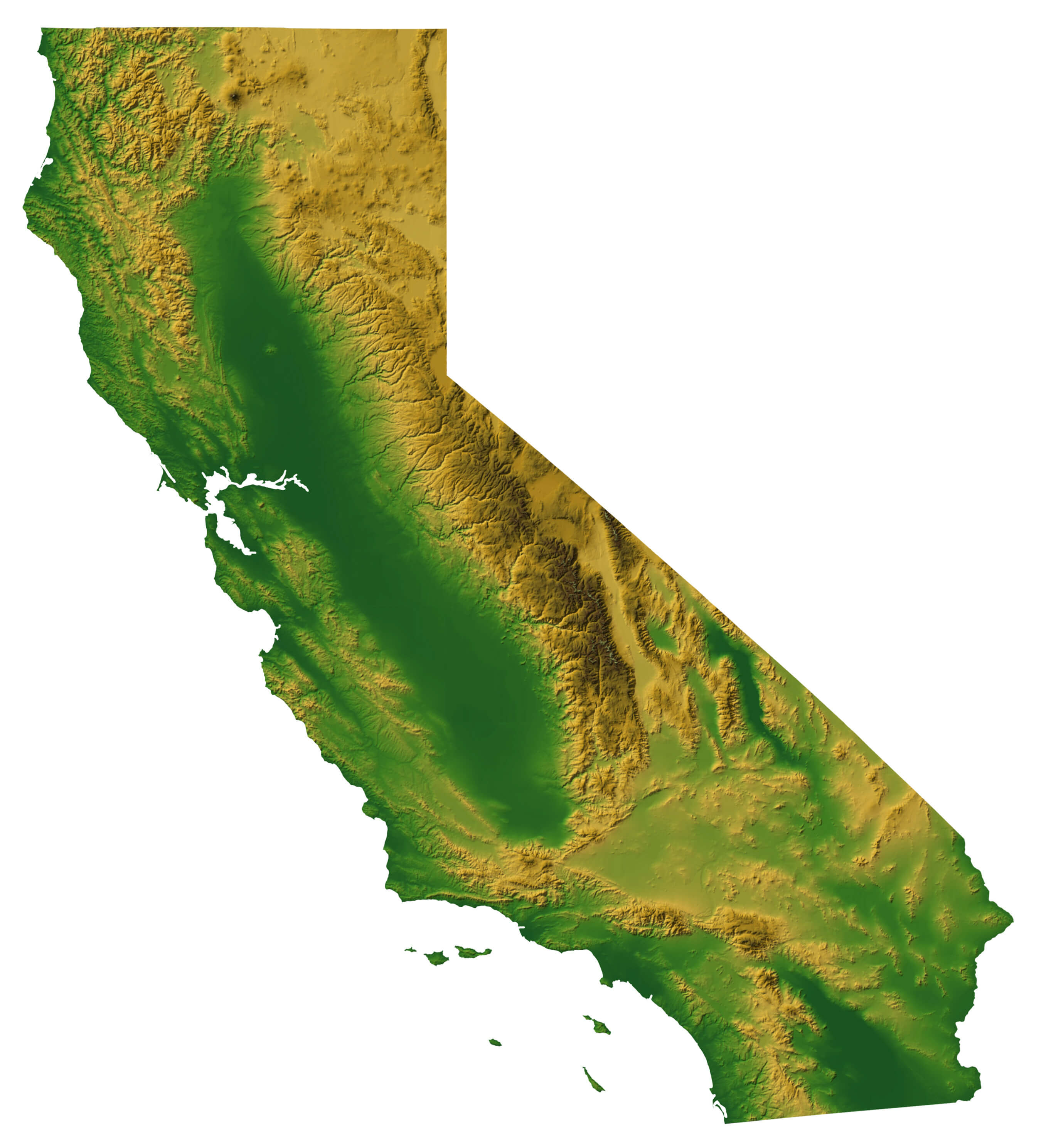 California Terrain Map