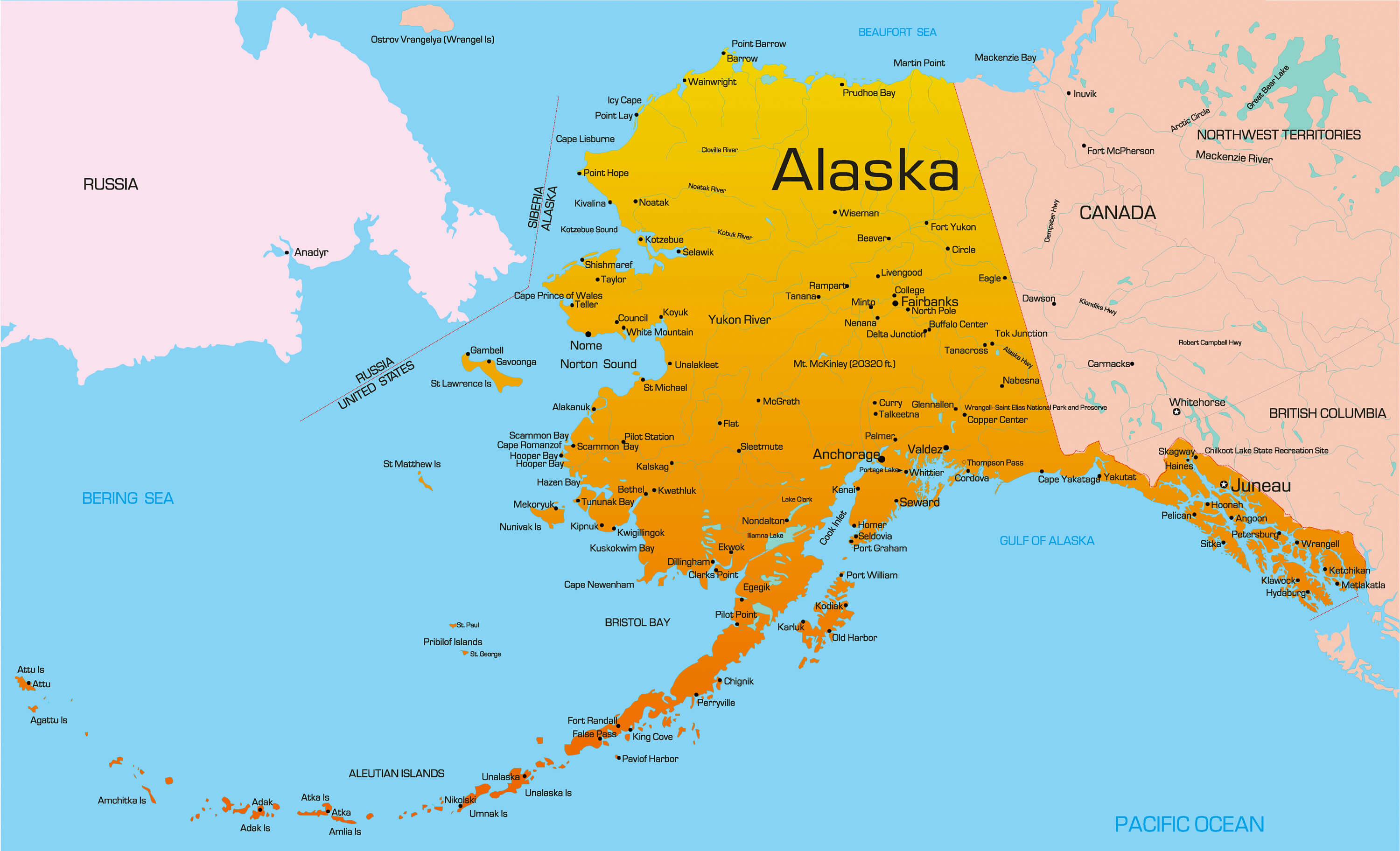 color map of Alaska state