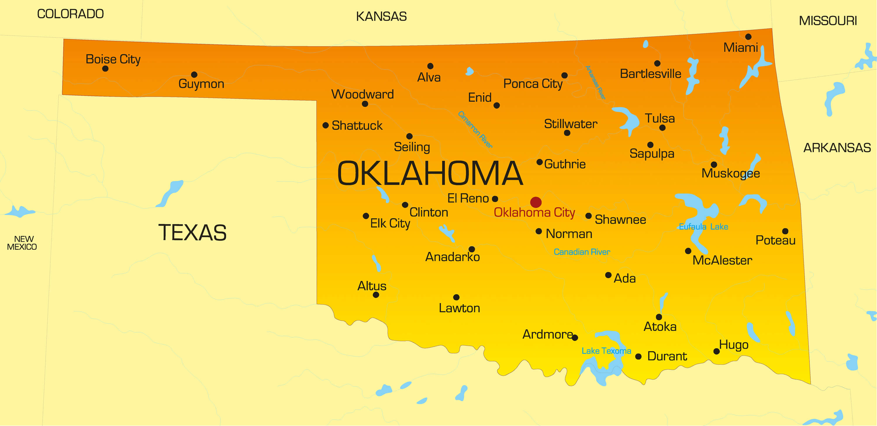 Oklahoma Map - Guide of the World