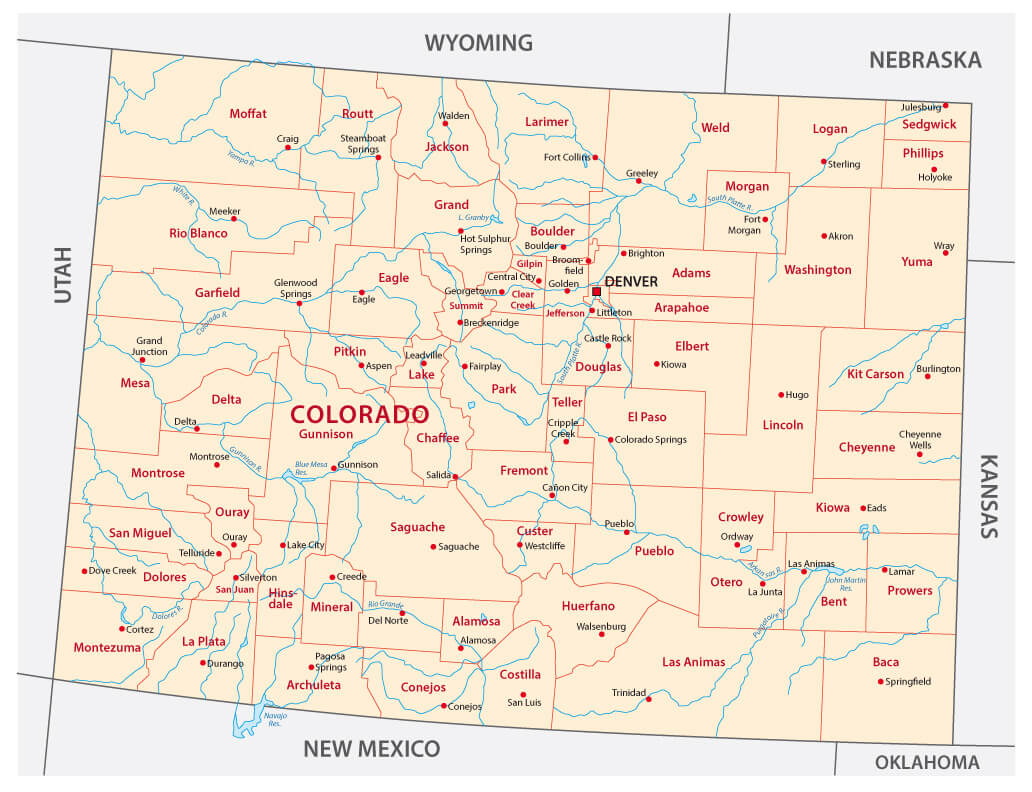 Printable Colorado Map With Cities