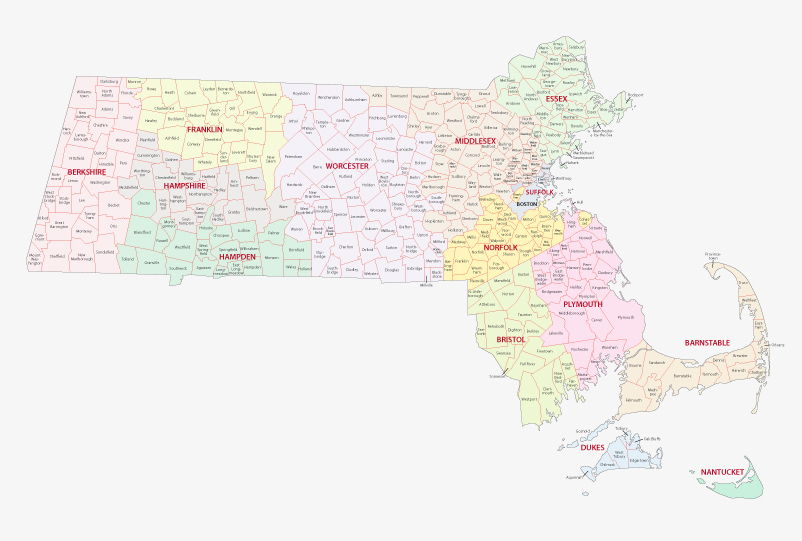 Massachusetts Map Guide Of The World