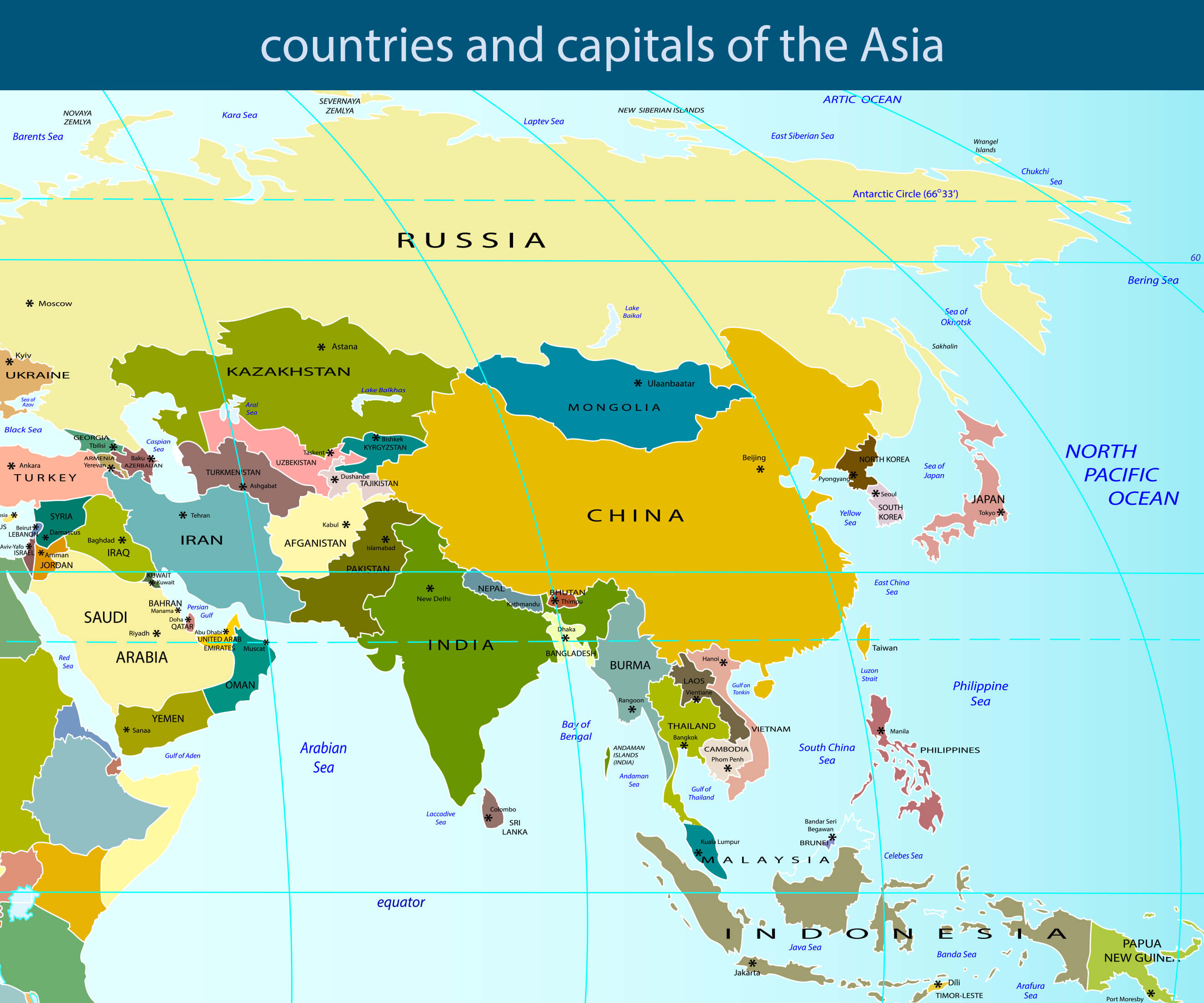 Map Of Asia Guide Of The World