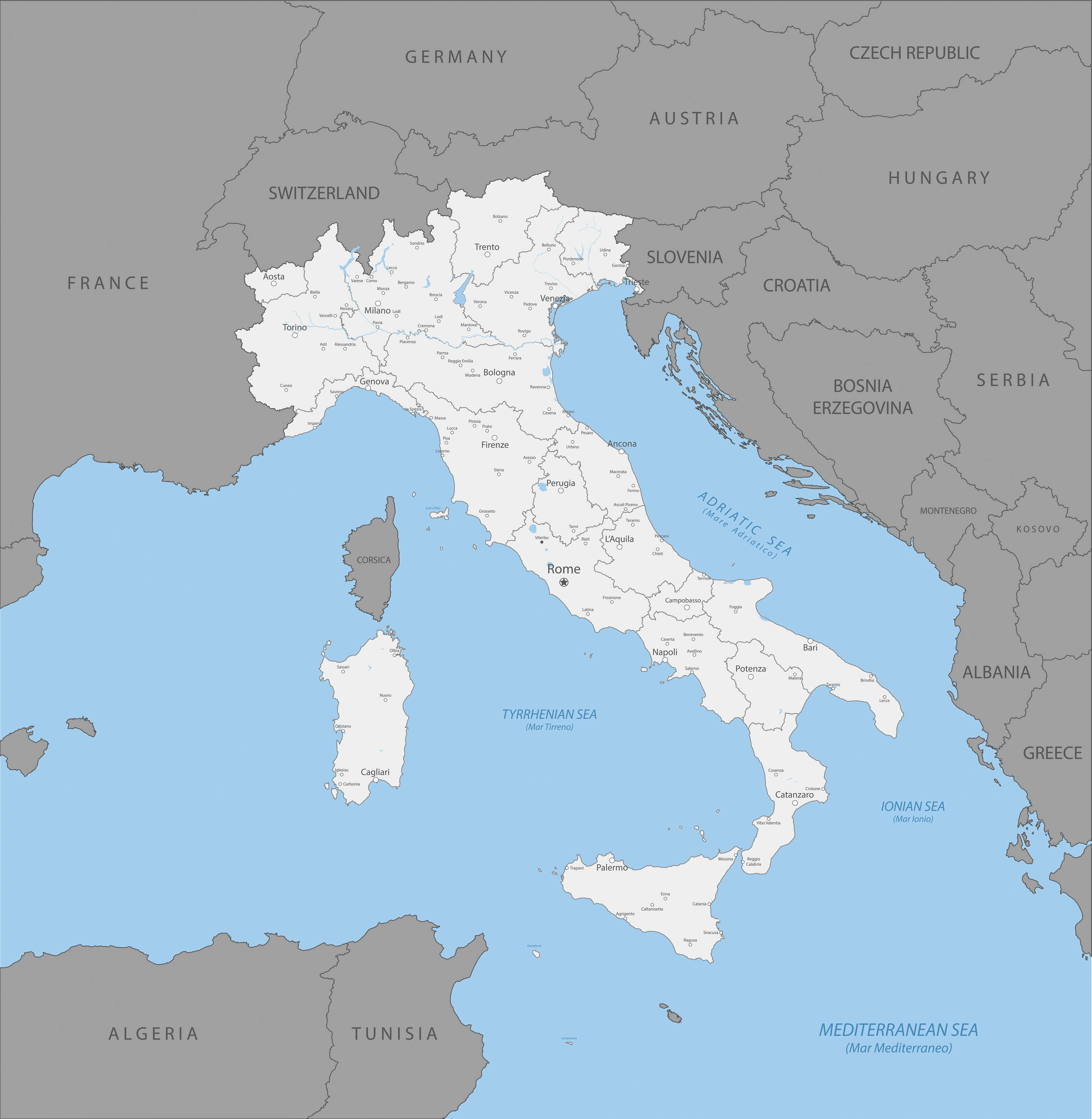 Country Map of Italy