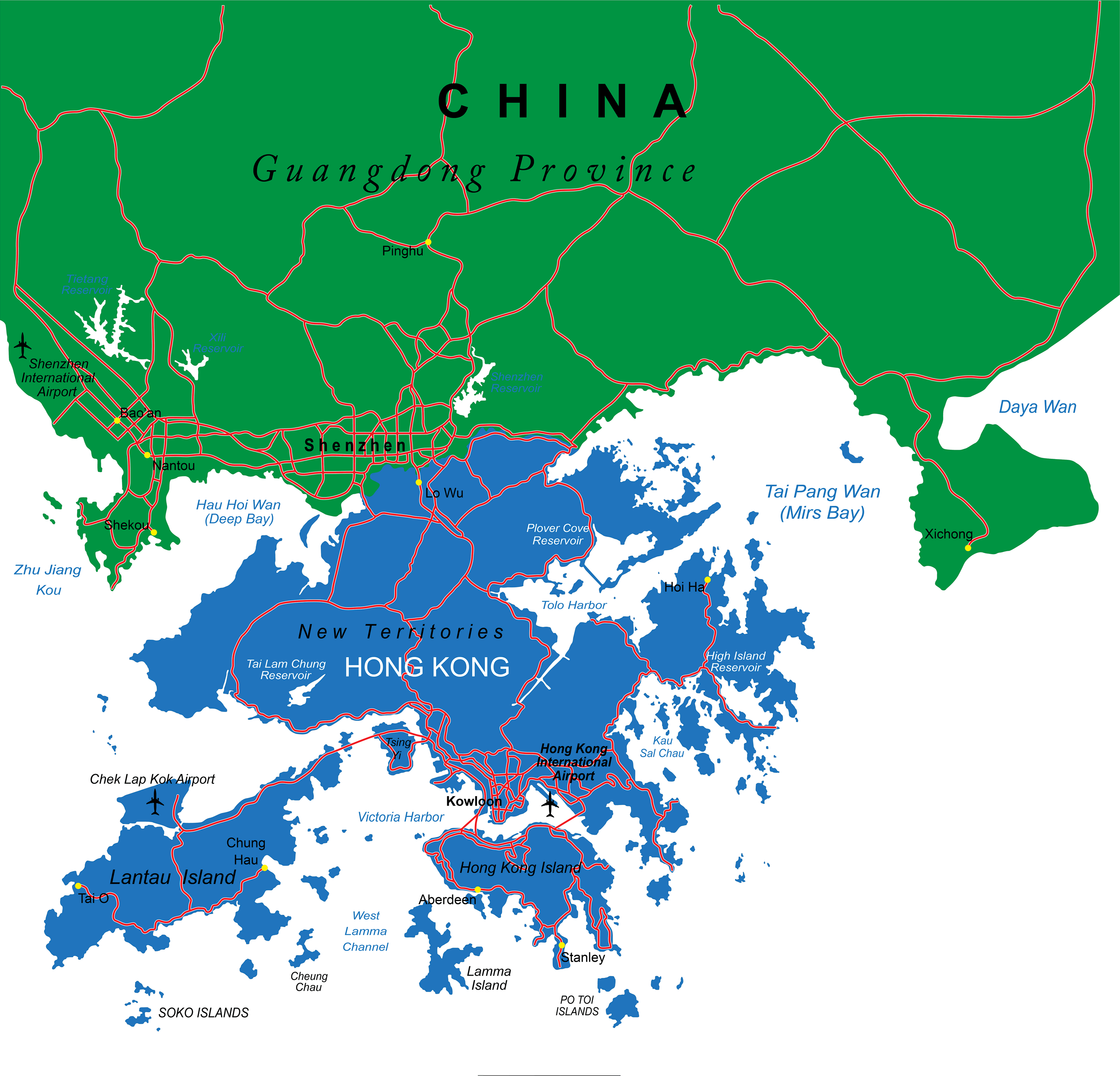 Hong Kong Map - Guide of the World