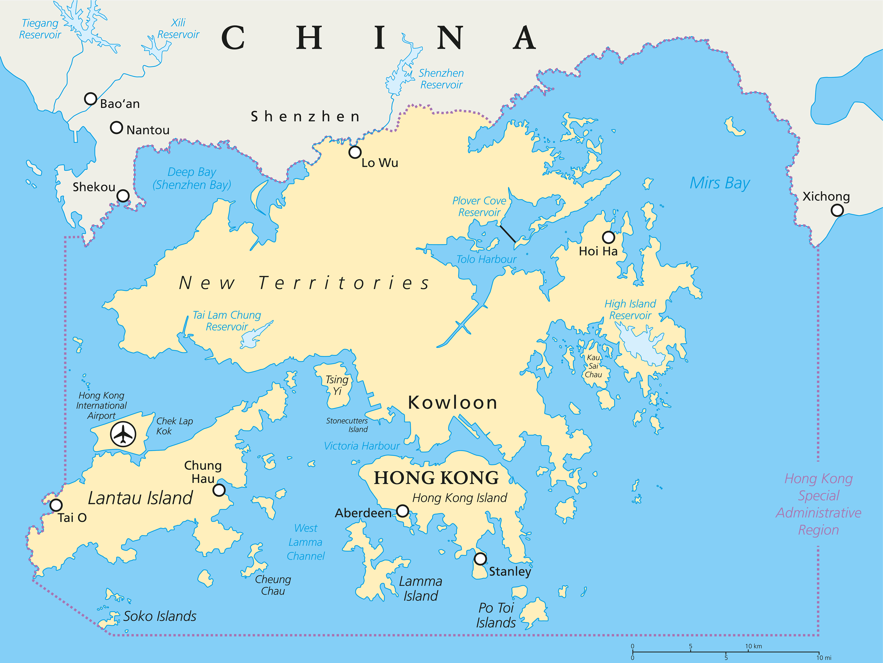 Hong Kong Map - Guide of the World