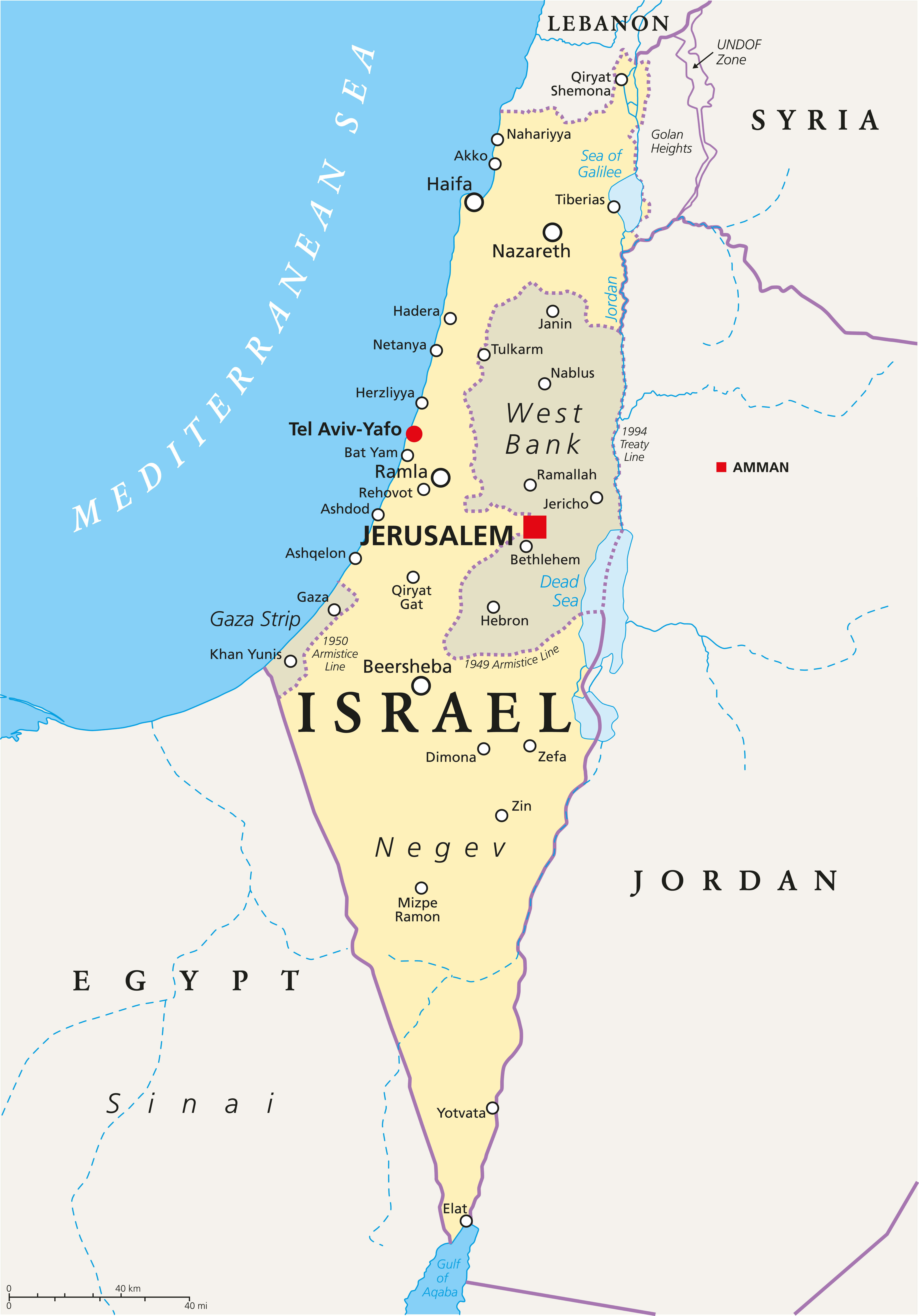 Israel Map Guide Of The World