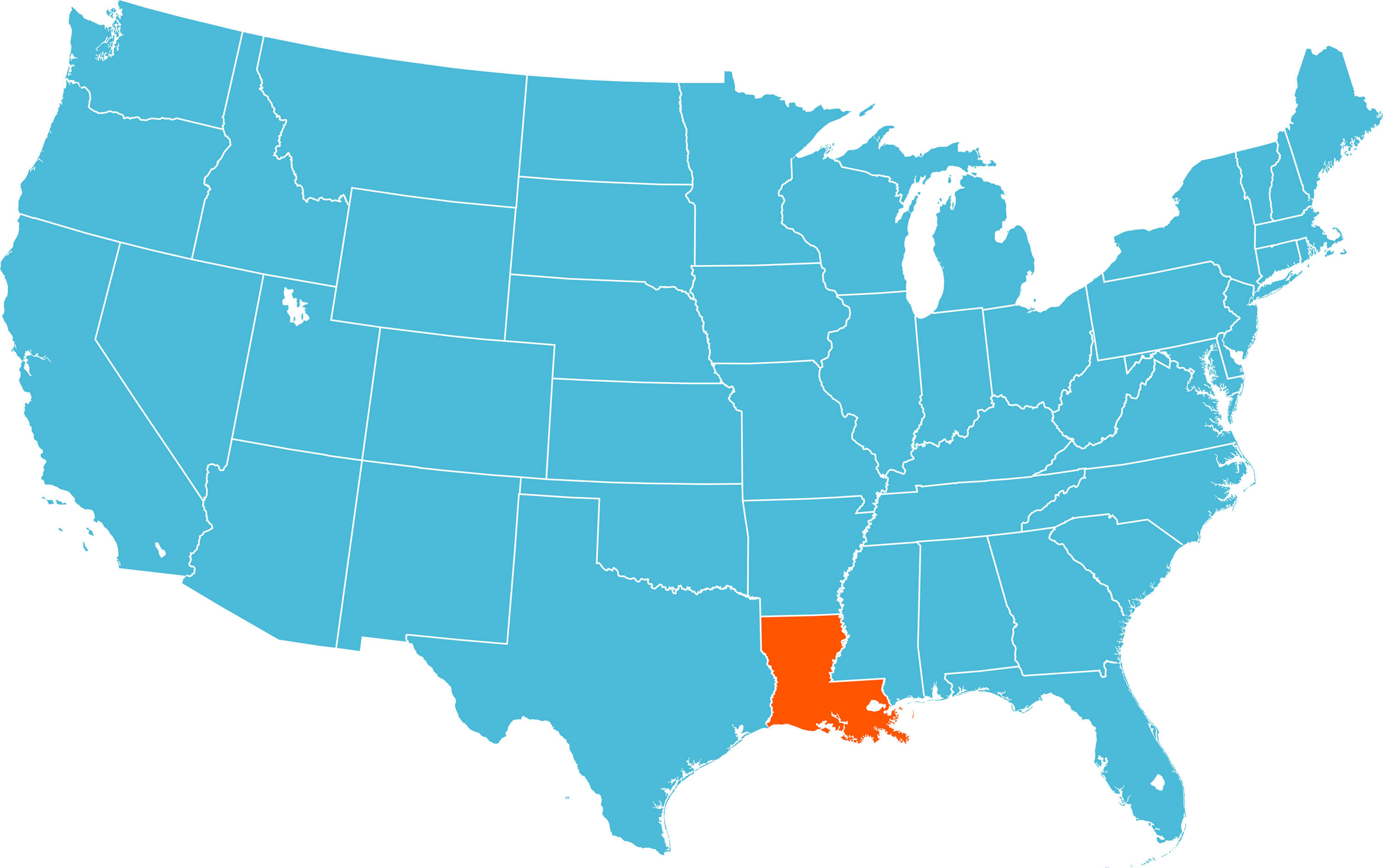 Louisiana State Map USA