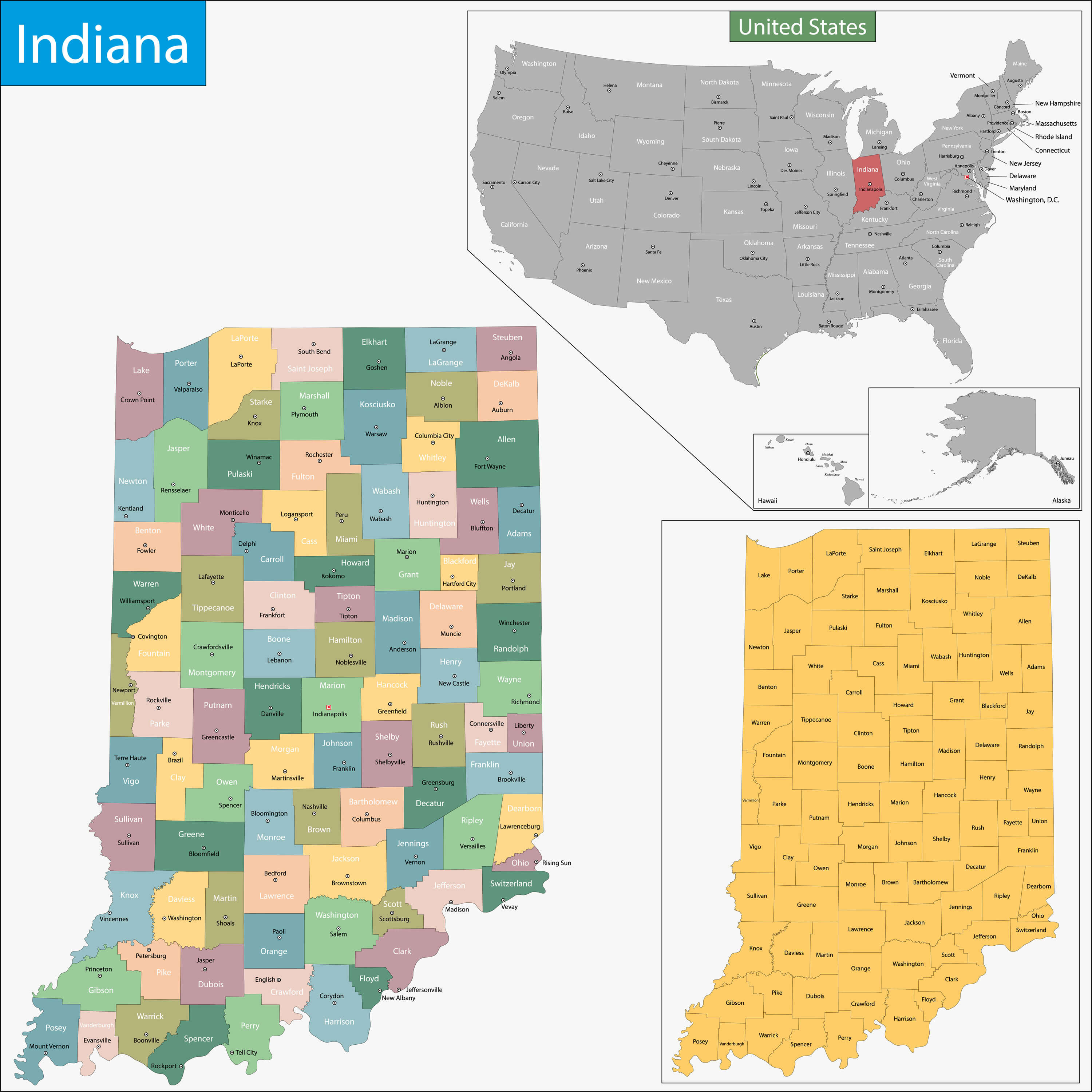 Map of Indiana State