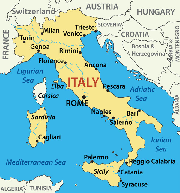 Map of Italy Vector Illustration