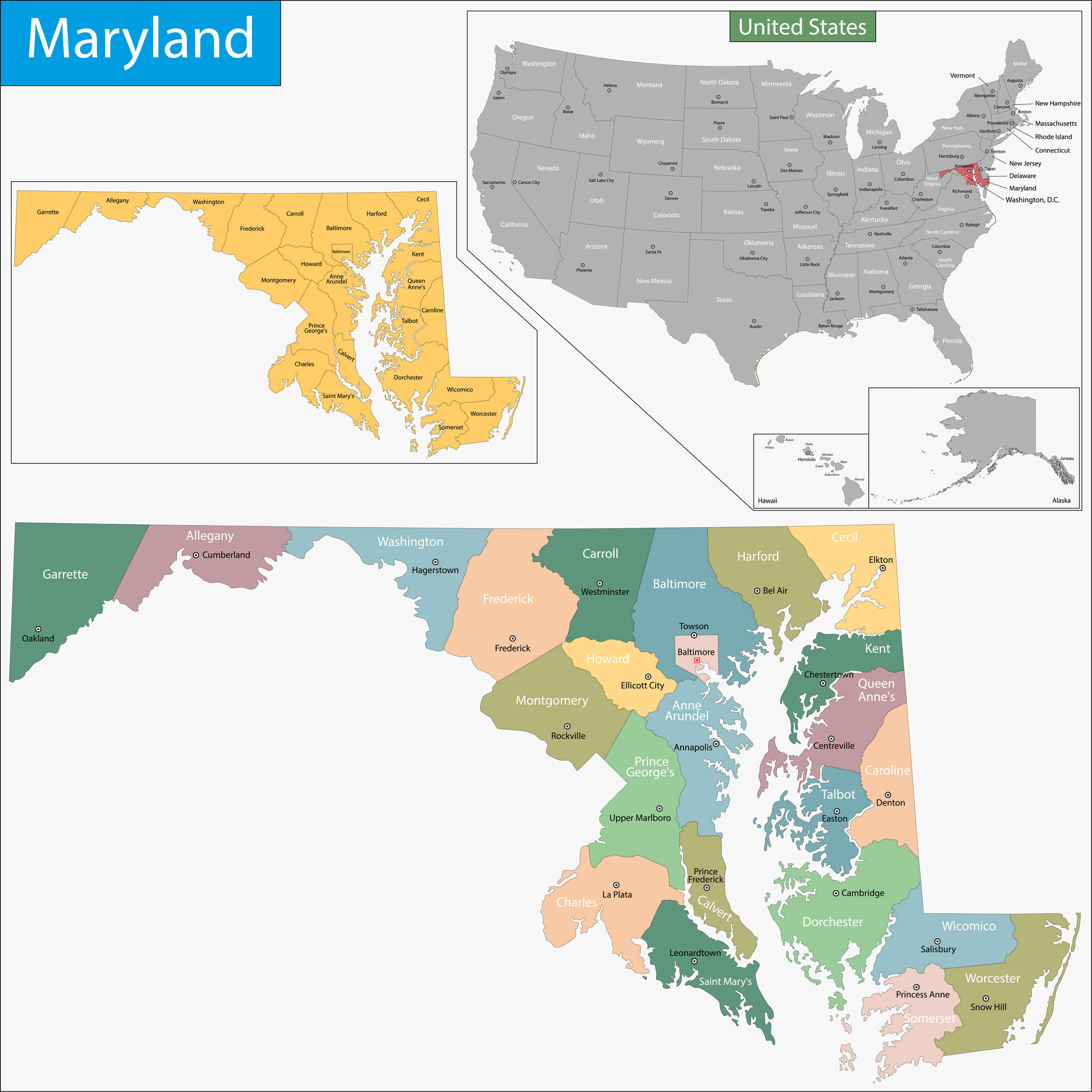 Map of Maryland State