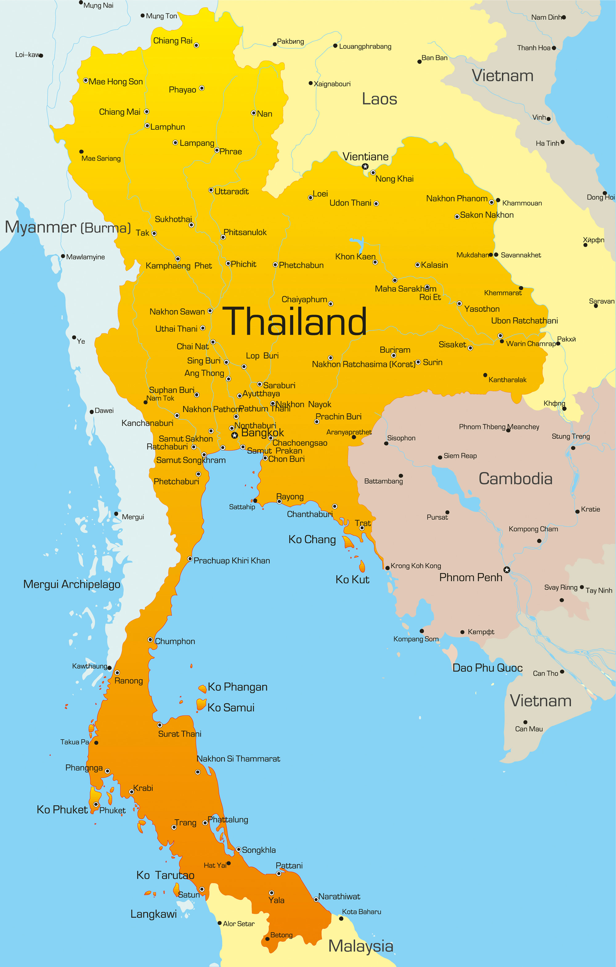 Thailand Map - Guide of the World