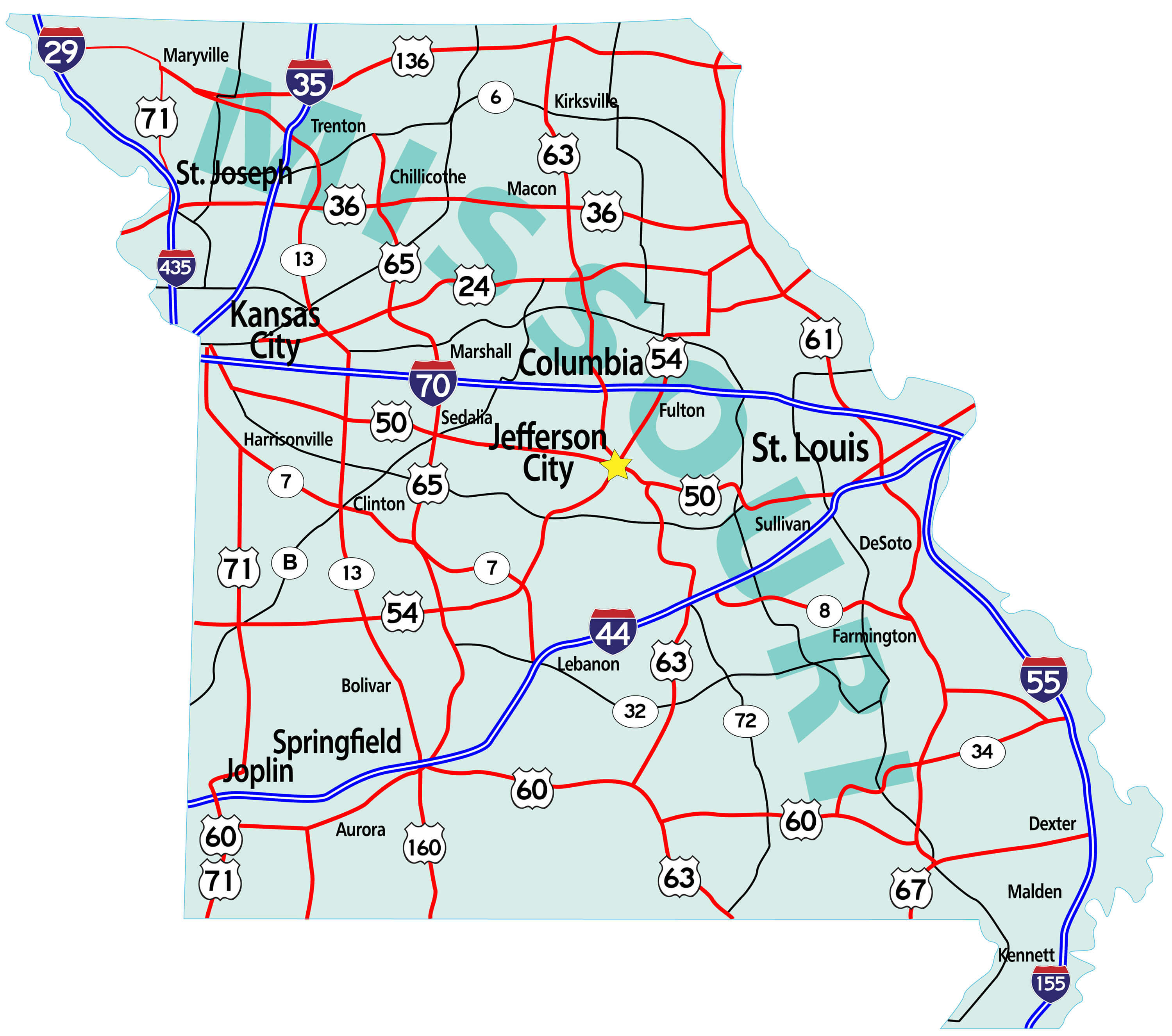 Missouri Map Guide Of The World