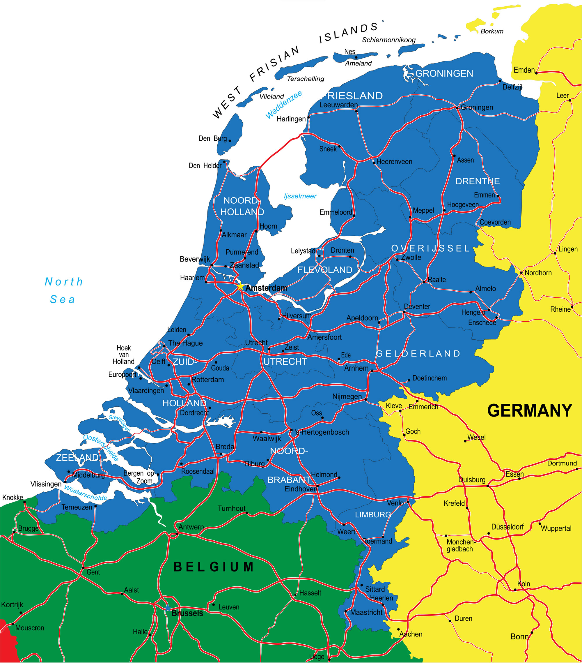 Netherlands Road Map