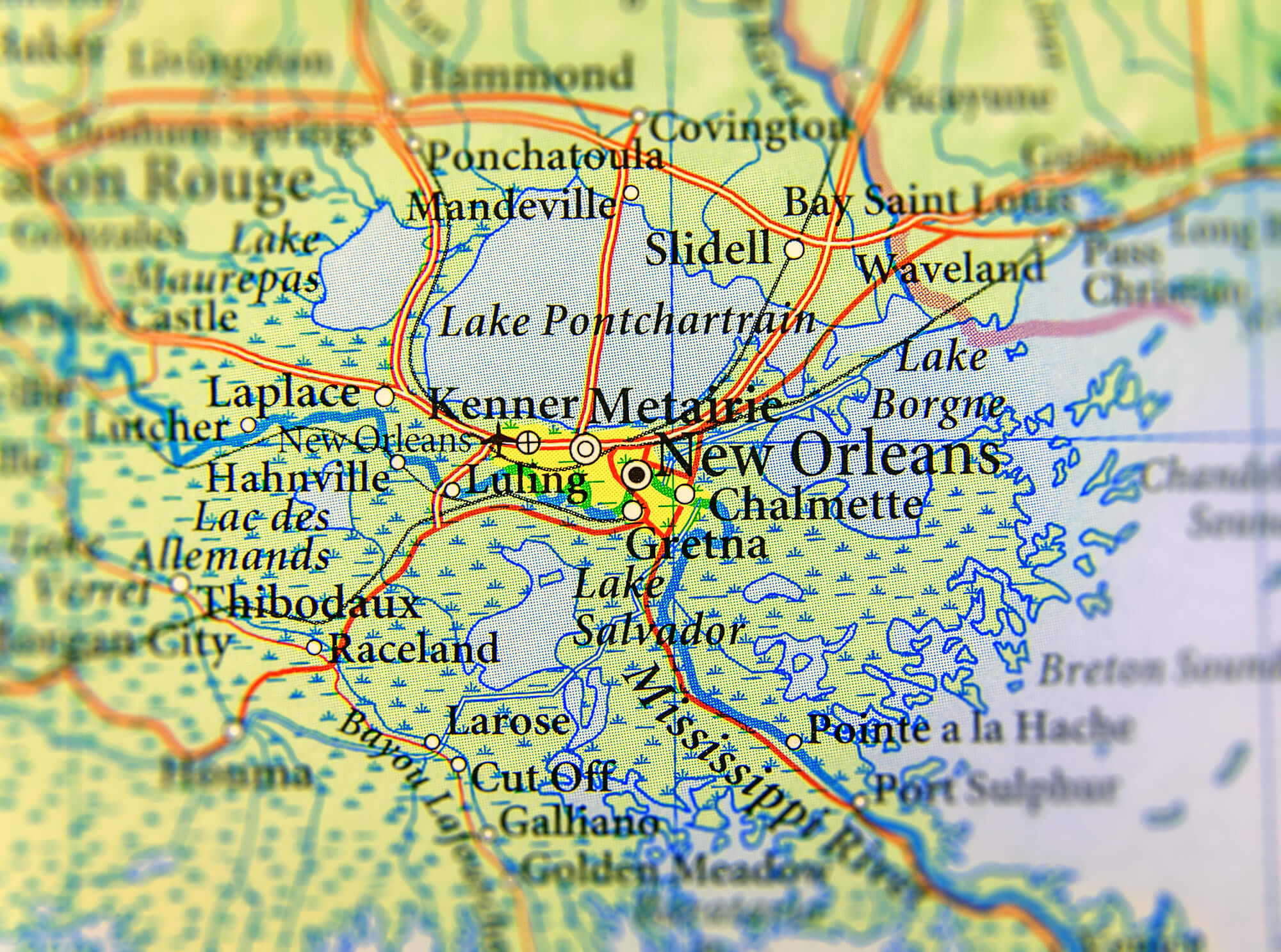 Map of Louisiana Guide of the World