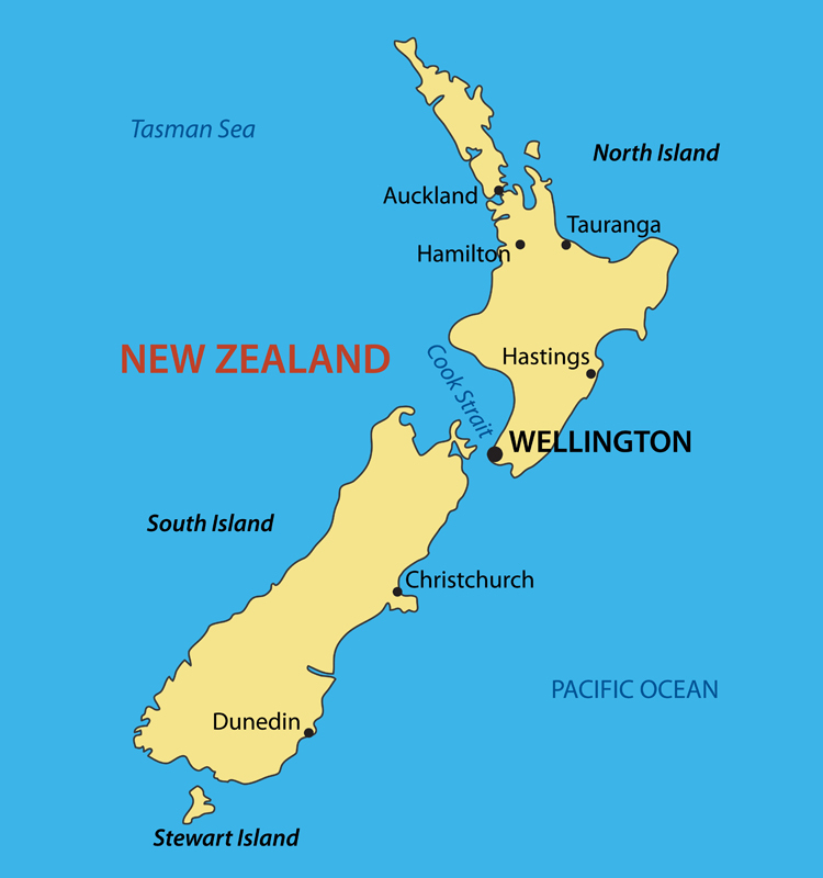 New Zealand Cities Map