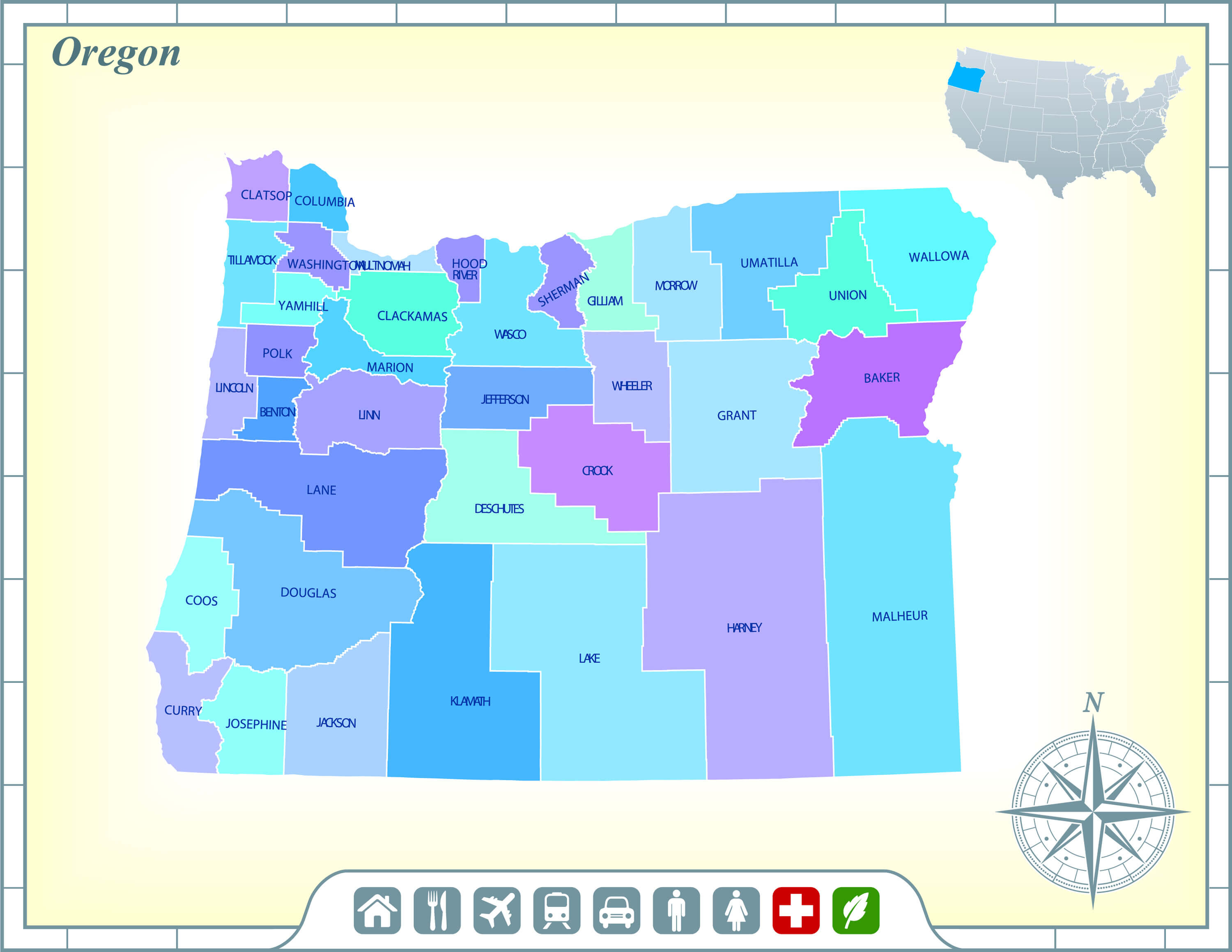 Oregon State Map