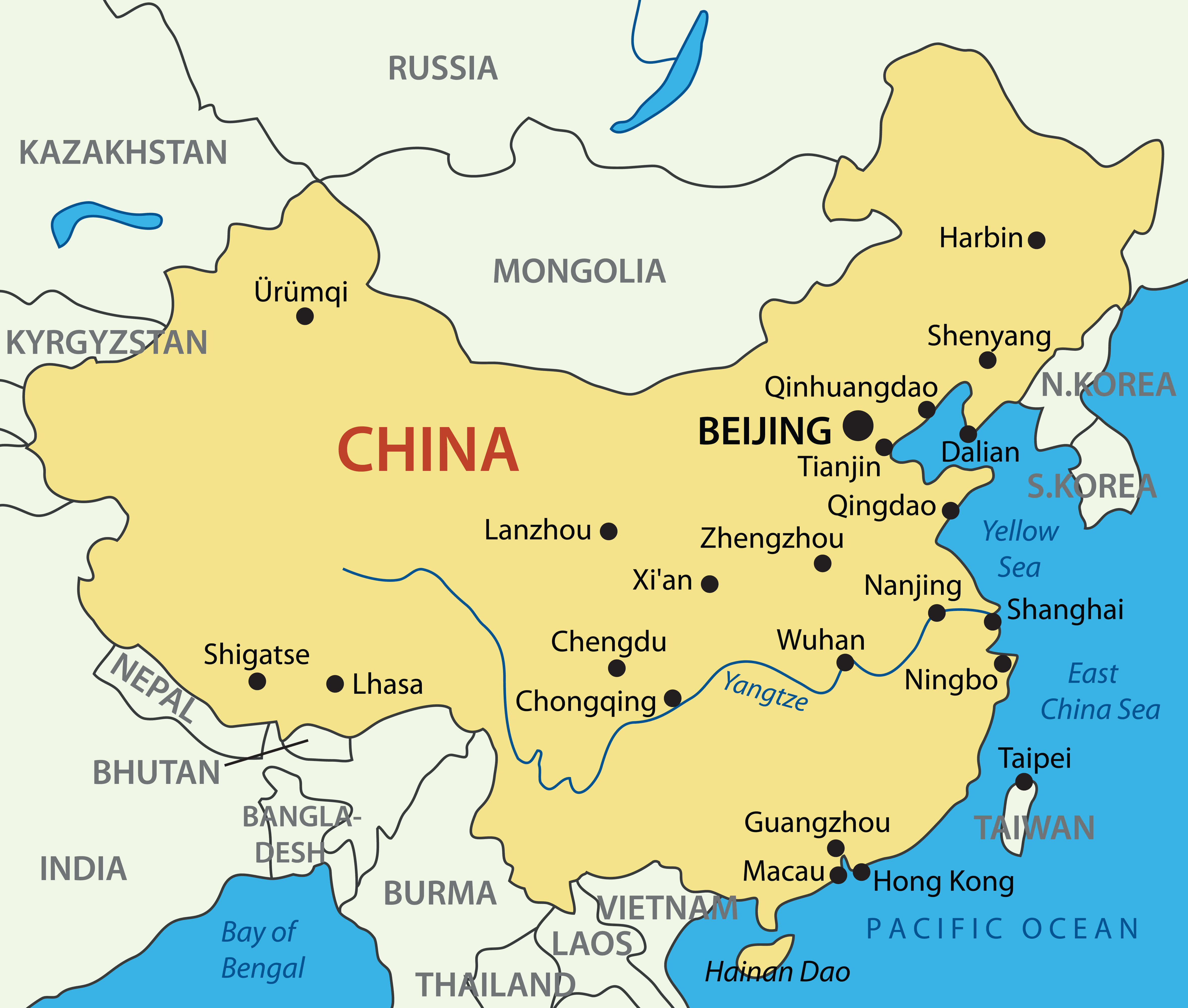 China Map Guide Of The World