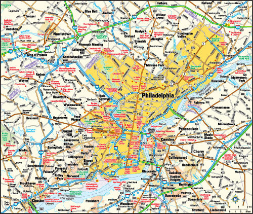 Philadelphia Map, Pennsylvania