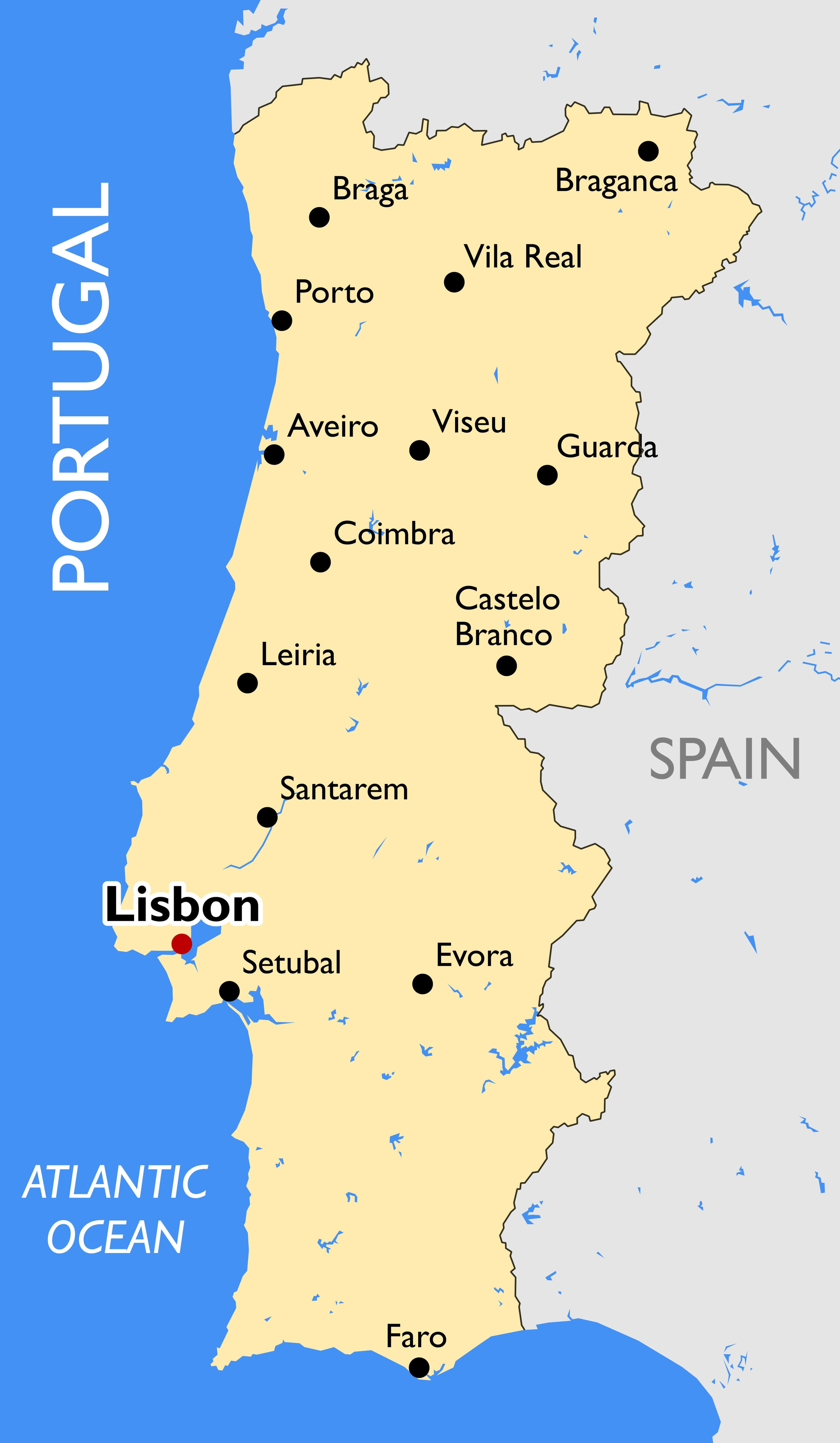 Political Map Of Portugal Portugal Mapa Mapa De Portugal Cidades E