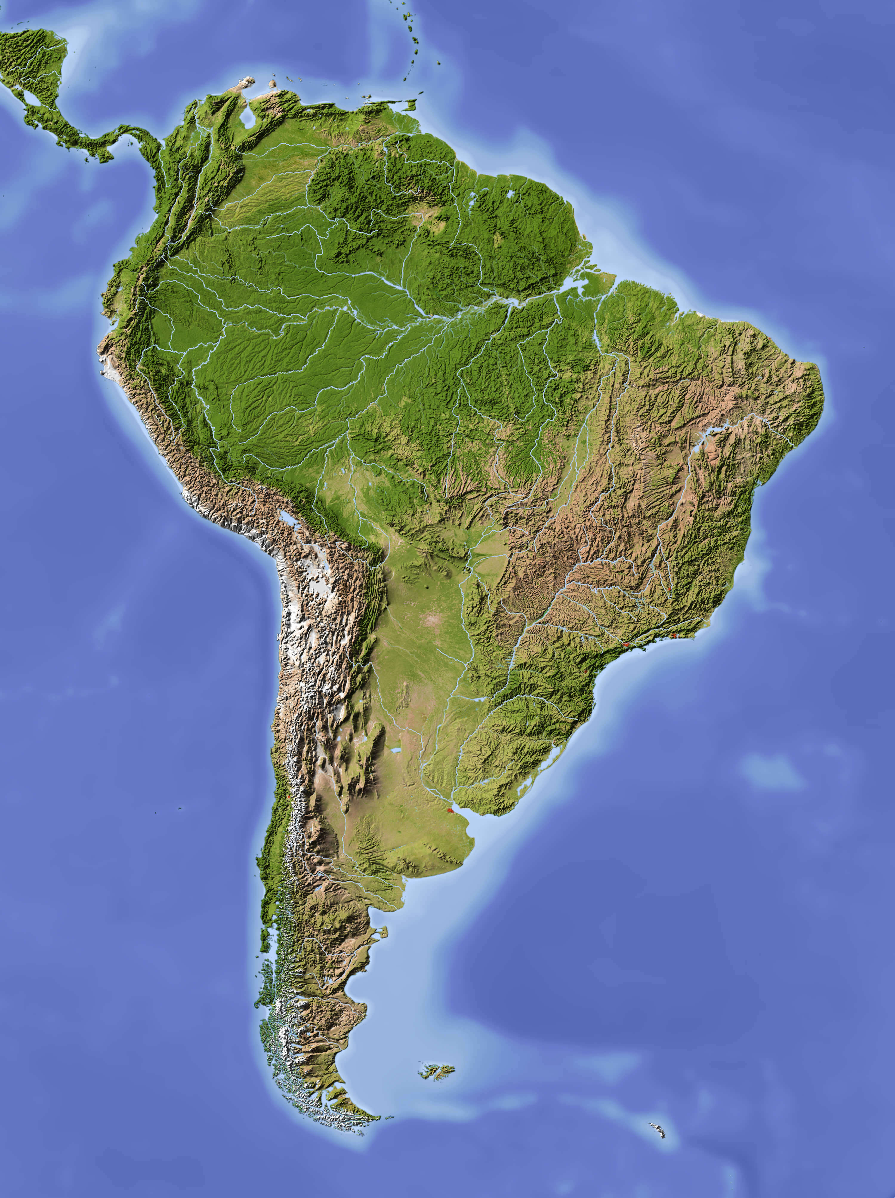 South America Satellite Map