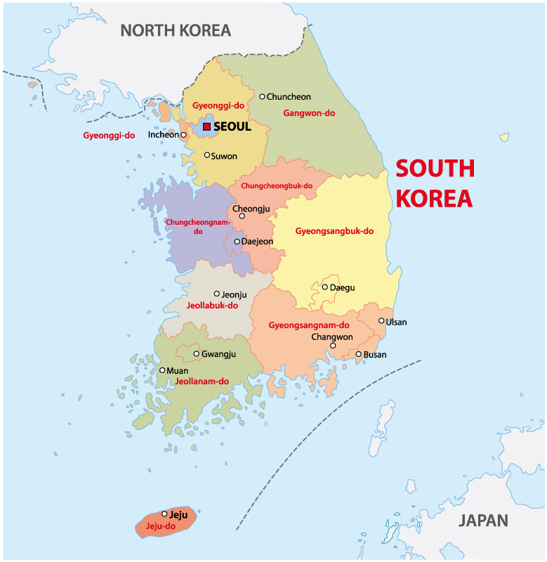 South Korea Administrative Map