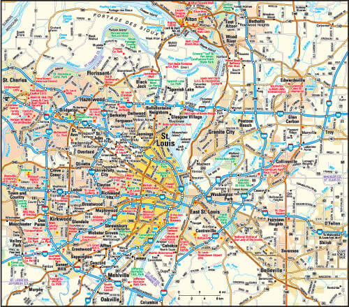 St. Louis Map, Missouri