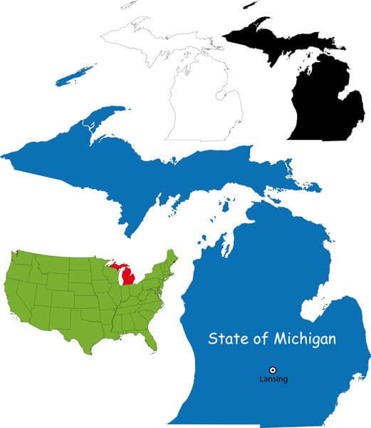 state map of michigan usa