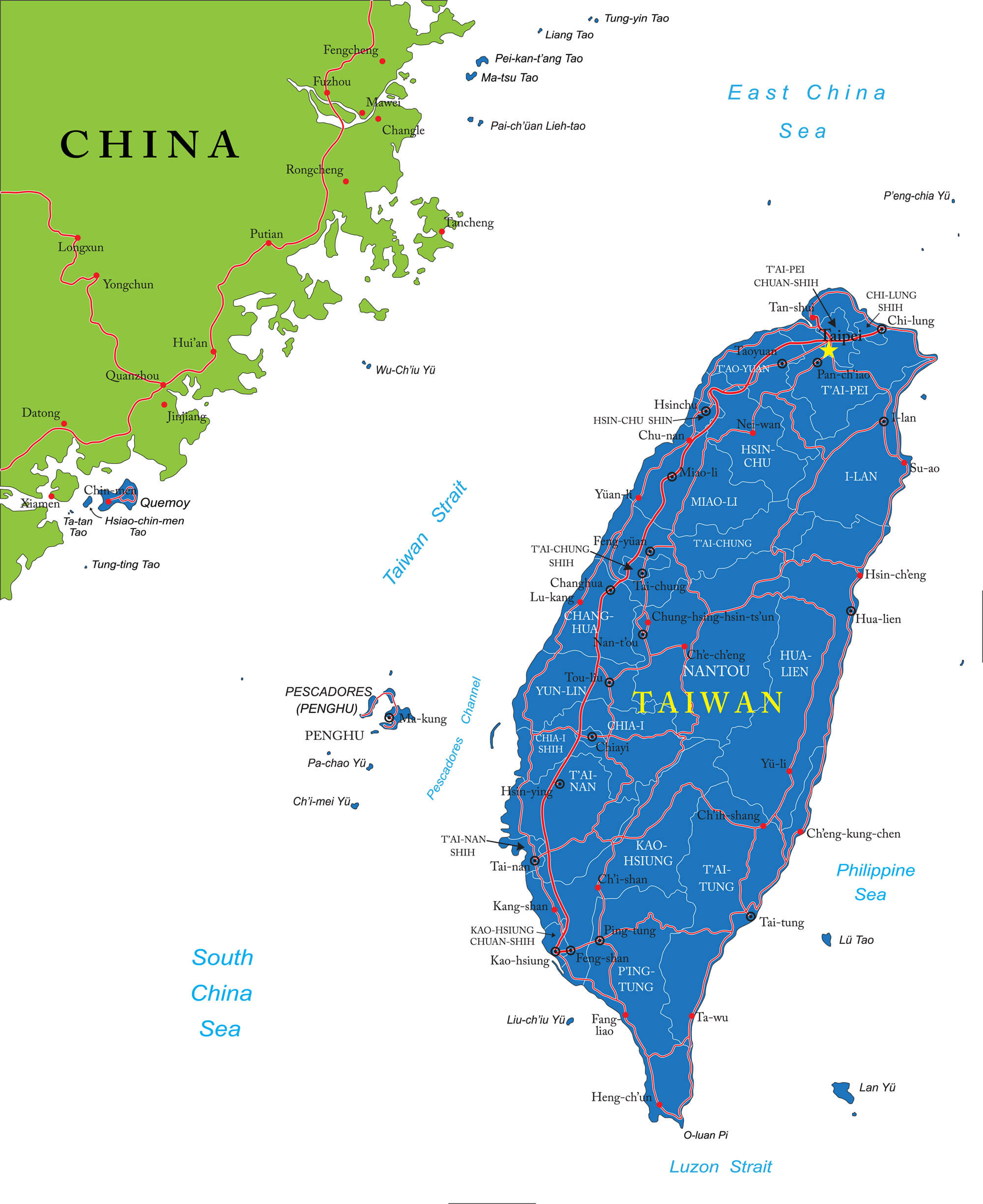 Map of Taiwan - Guide of the World