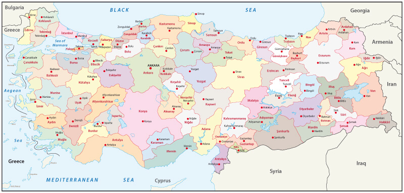Turkey Administrative Map