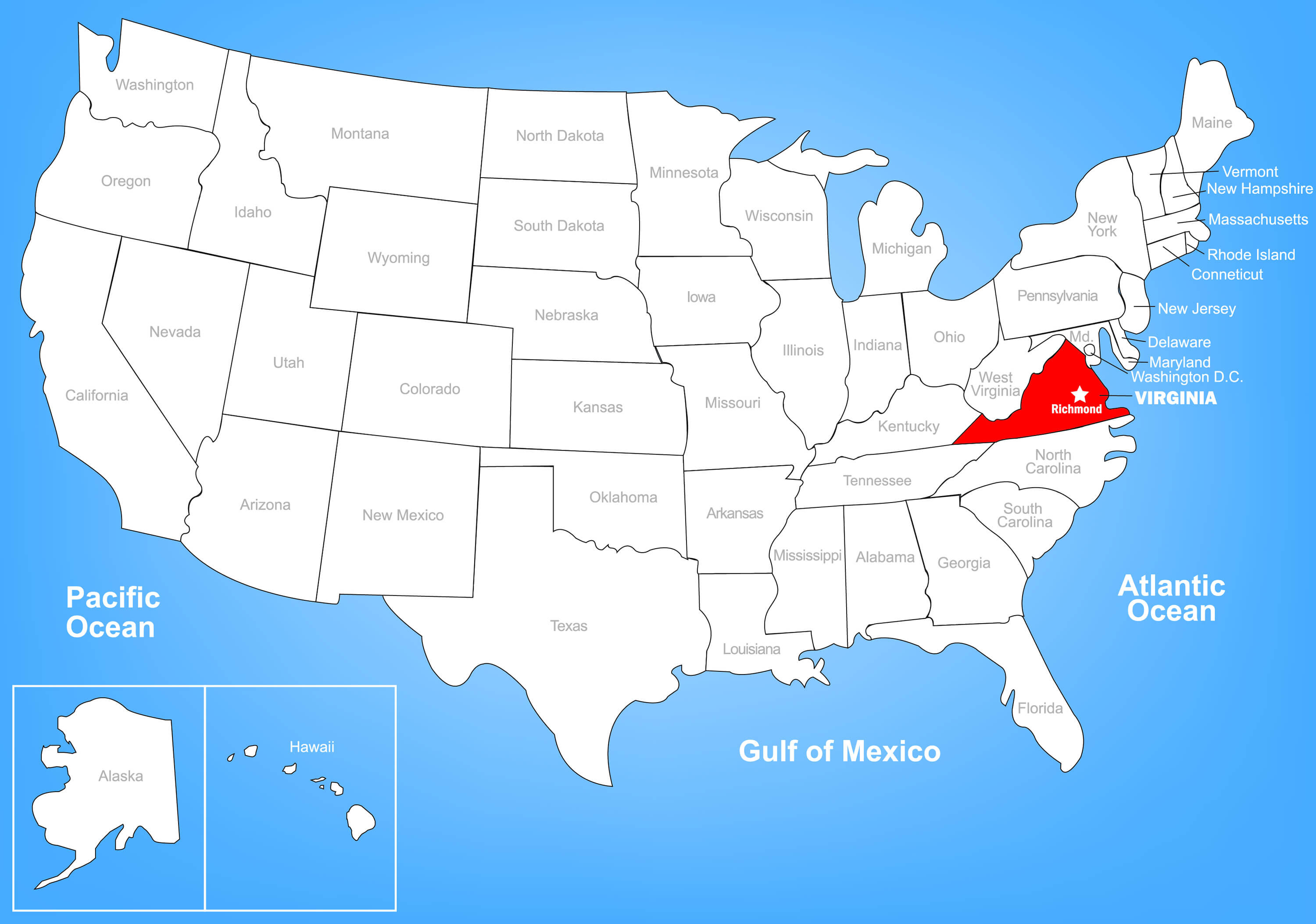 Virginia Map Guide of the World