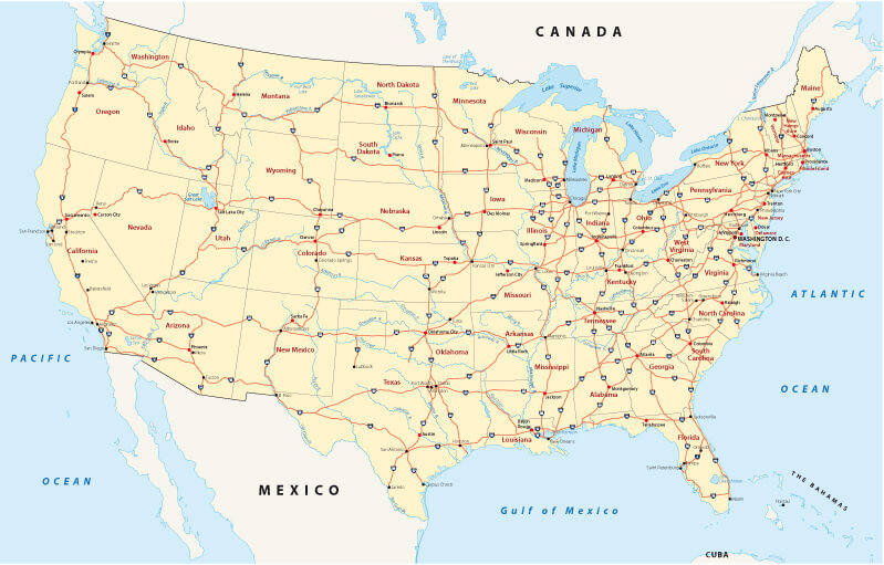 Virginia US interstate map