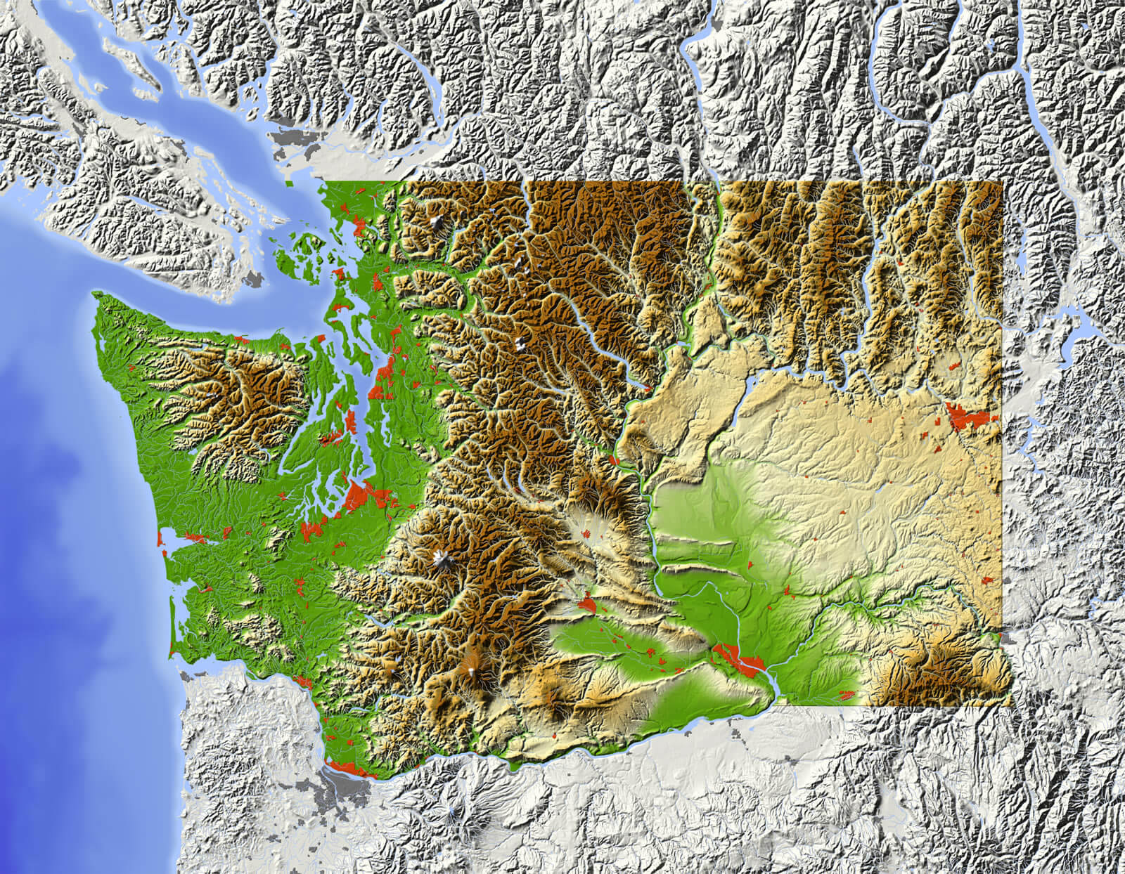 Washington Relief Map