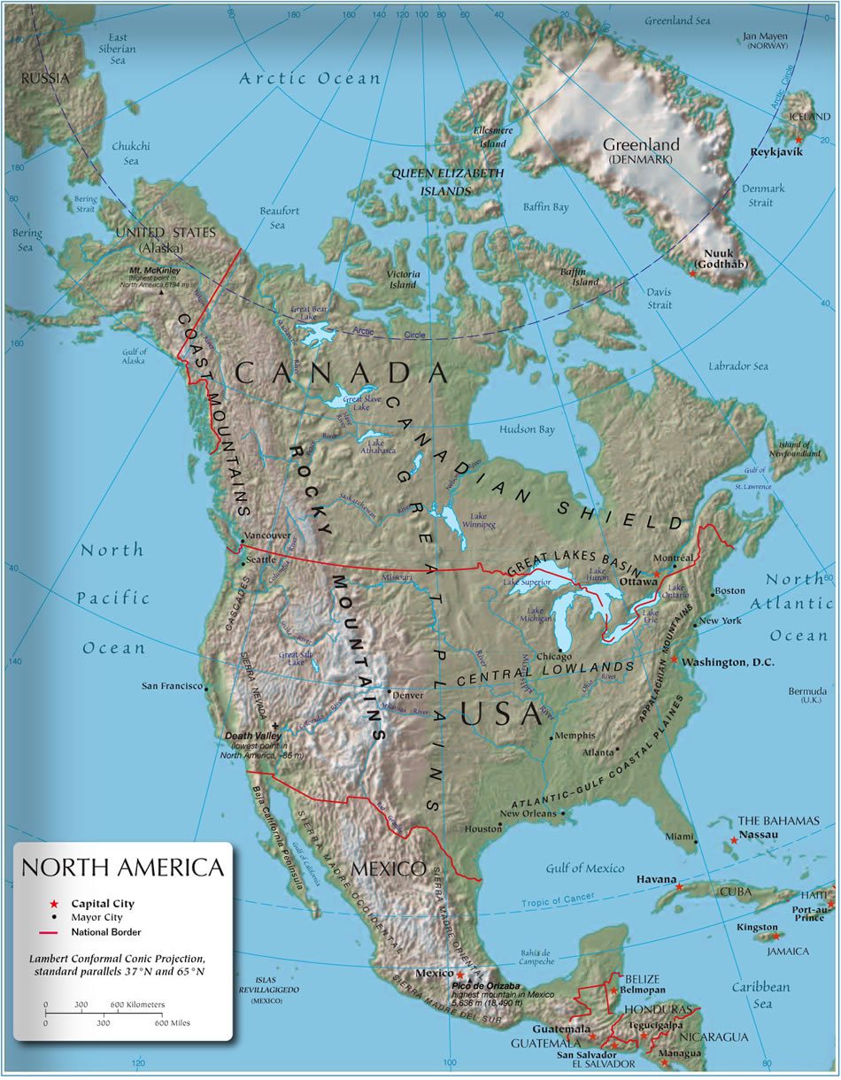 North America Relief Map