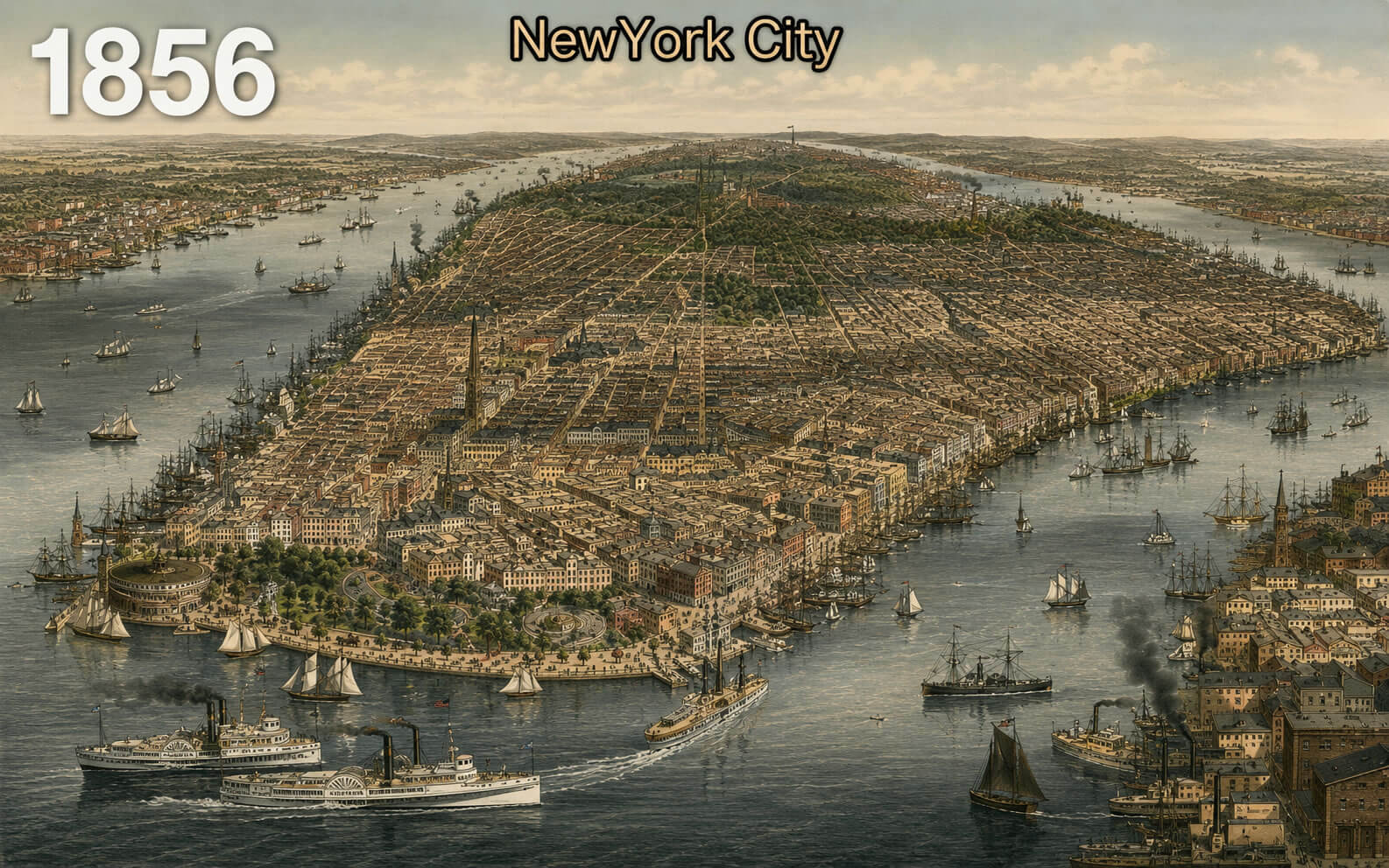 New York City 2019 vs 1856 before