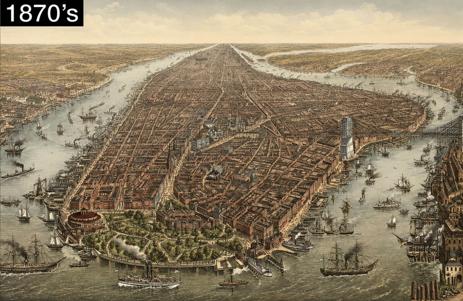 New York City now vs 1870 before