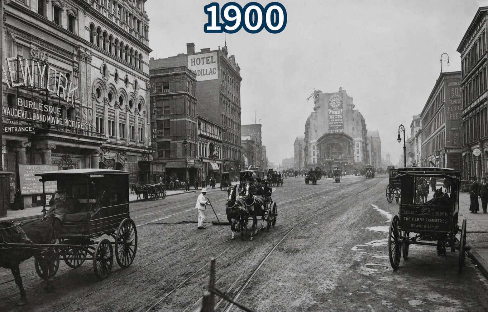 Times Square 2021 vs 1900 before