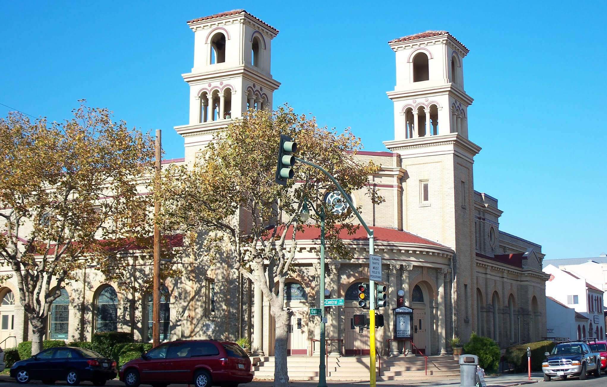 Twin towers United Methodist church in Alameda, California