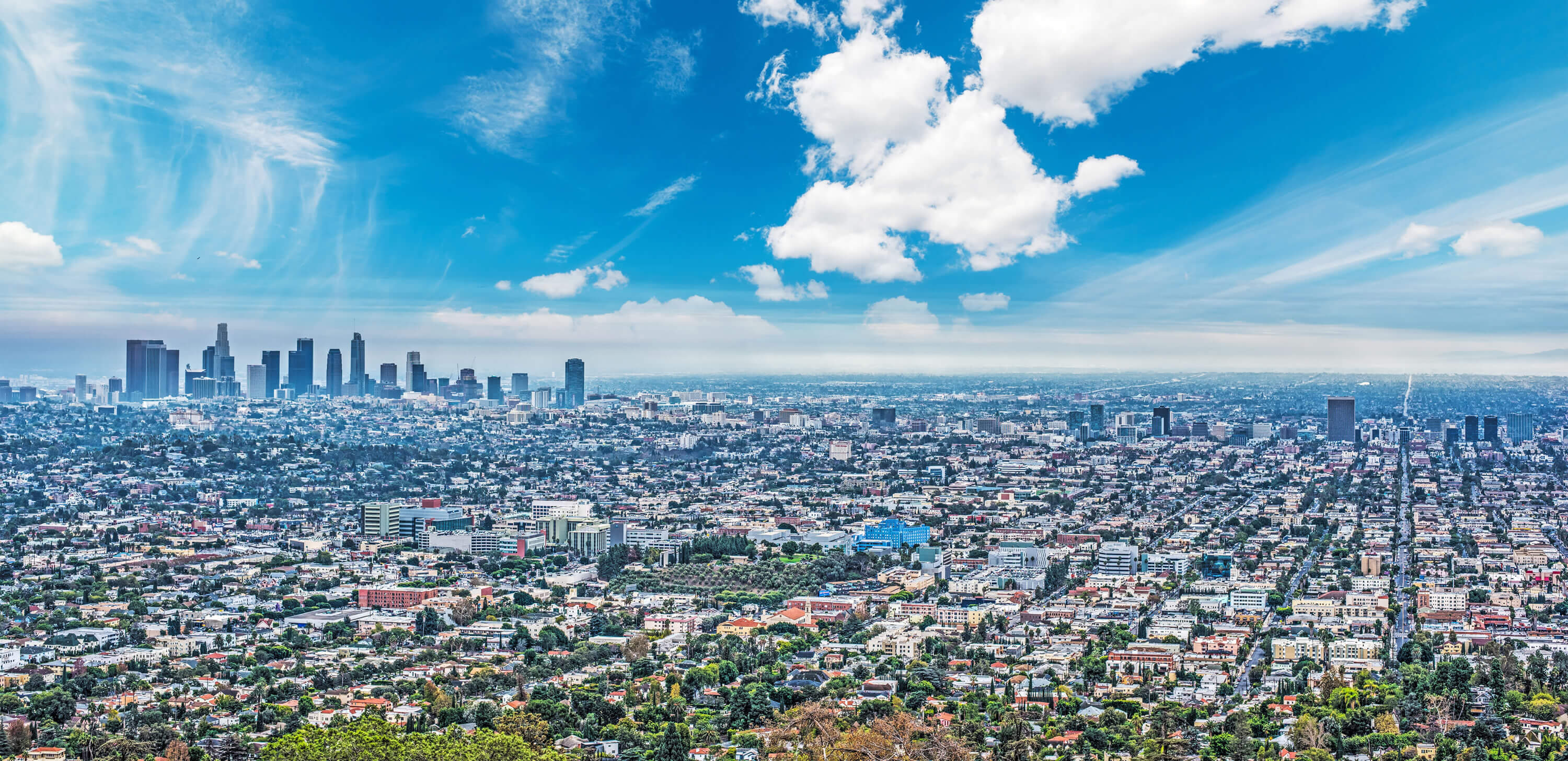 Blue sky over Los Angeles, in California