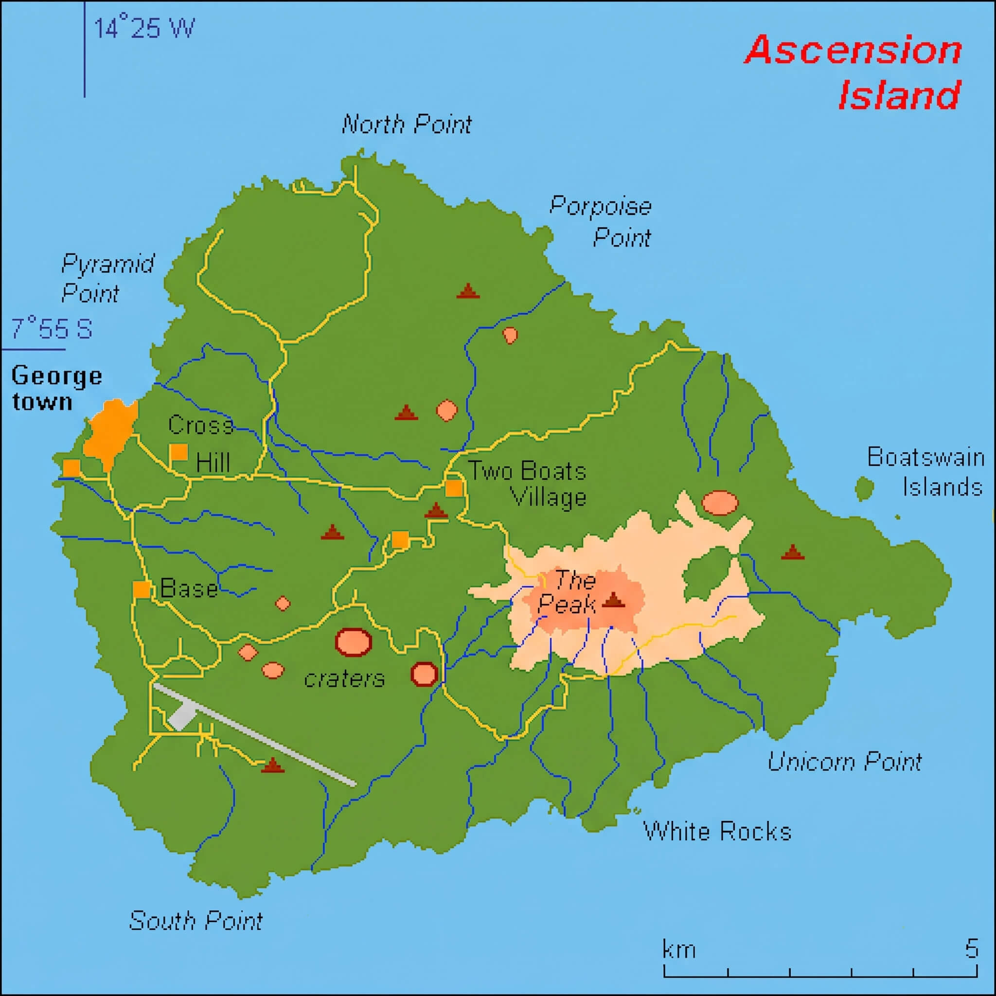 Ascension Island detailed map