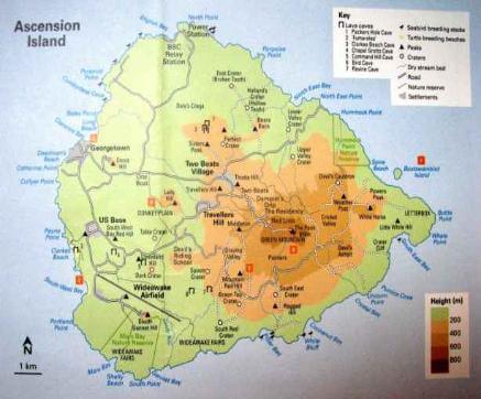 Ascension Island elevation map